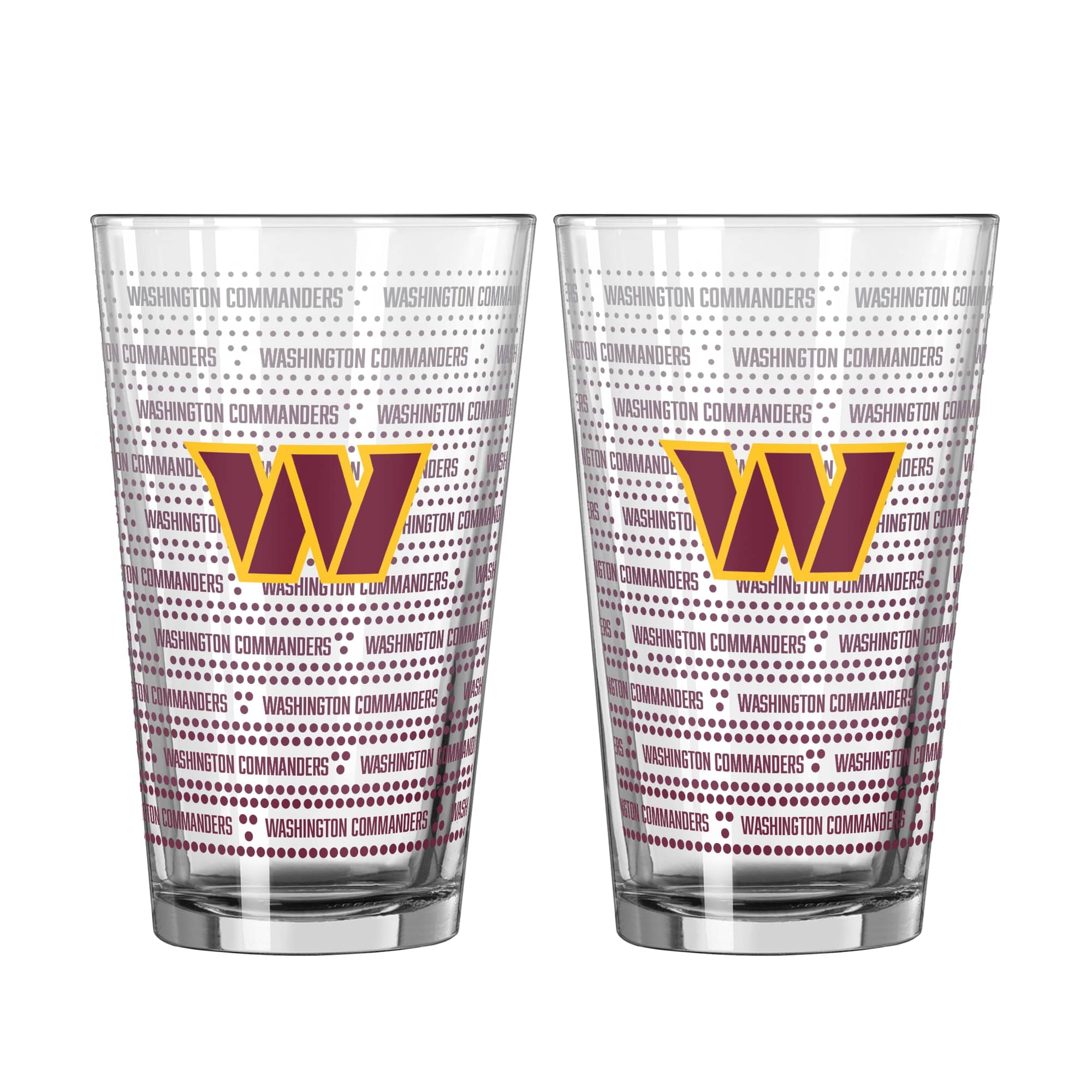 Logo Brands - Washington Commanders Two-Pack Chant Fade 16oz. Pint Glass Set - Multicolor