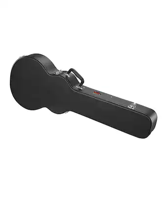 Front. VEVOR - Electric Guitar Hard Case, 41.34 in Gourd-Shaped Guitar Hard Case, With Lock Latch Keys Handle, PVC Padding Soft Lining - Black.