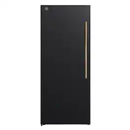Forno Appliances - Maderno 13.6 Cu. Ft. Left Swing Upright Convertible Freezer with Antique Brass Handles - Black