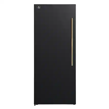 Front. Forno Appliances - Maderno 13.6 Cu. Ft. Left Swing Upright Convertible Freezer with Antique Brass Handles - Black.