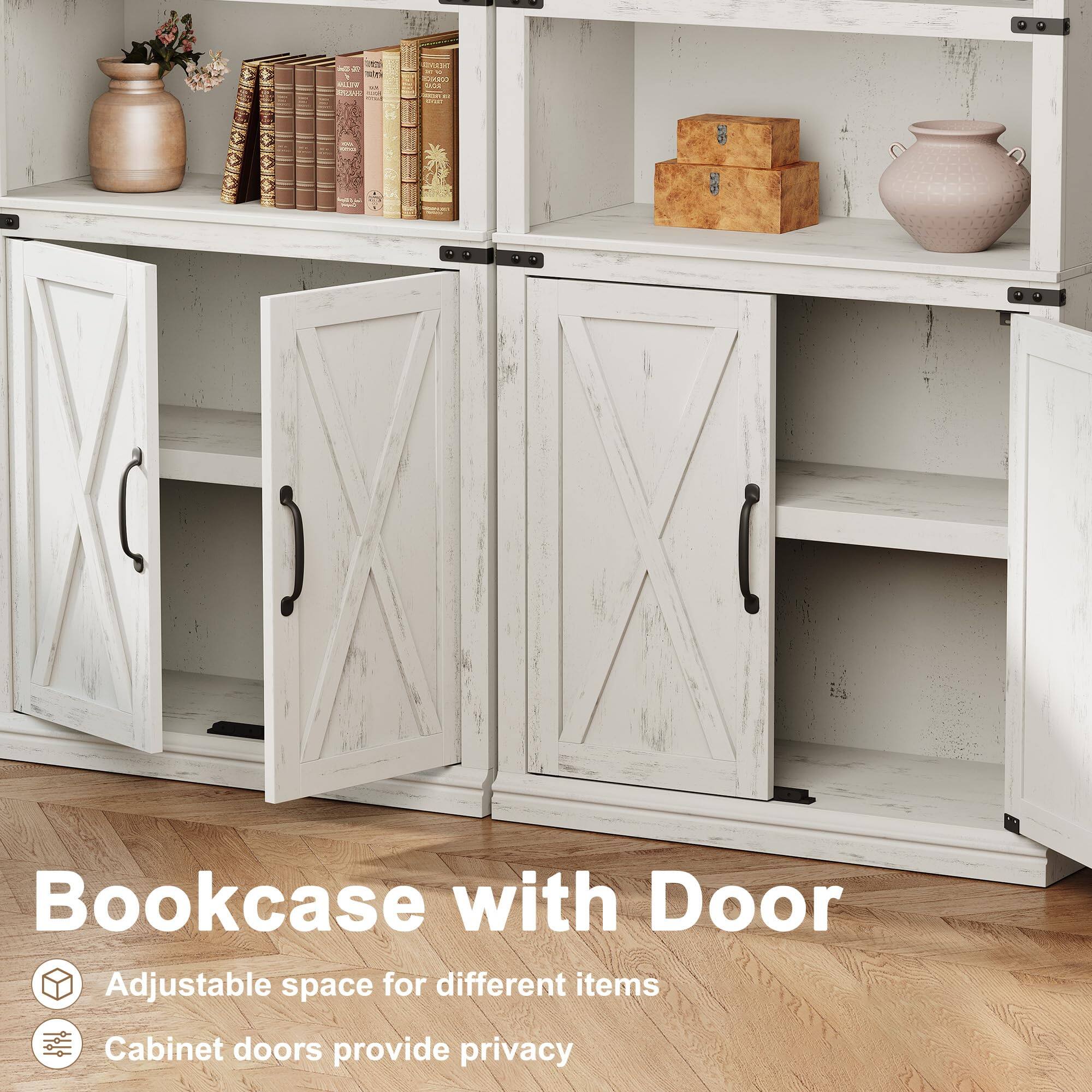 Bookcase with Door

- Adjustable space for different items
- Cabinet doors provide privacy