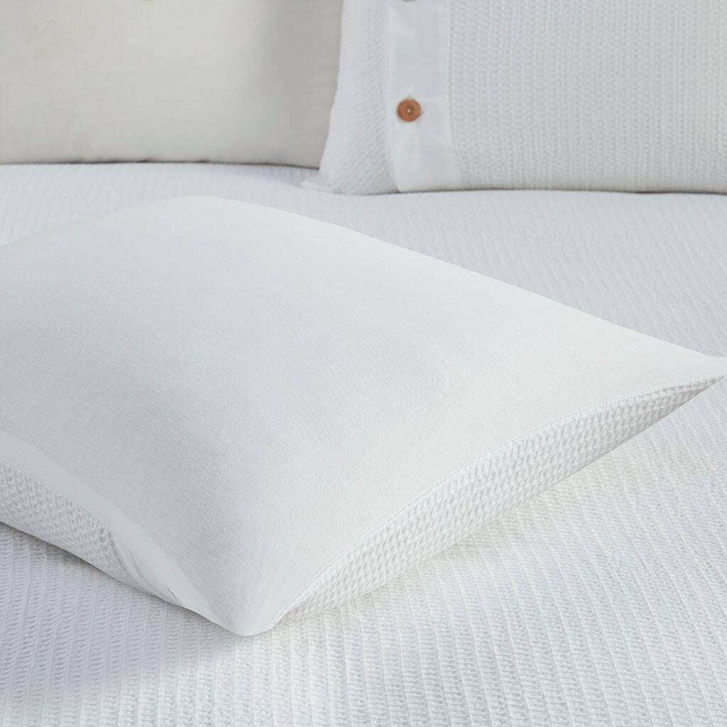 Alt View 3. Gracie Mills - Gracie Mills Lucius Modern Waffle Weave 3-Piece Cotton Duvet Cover Set - White.