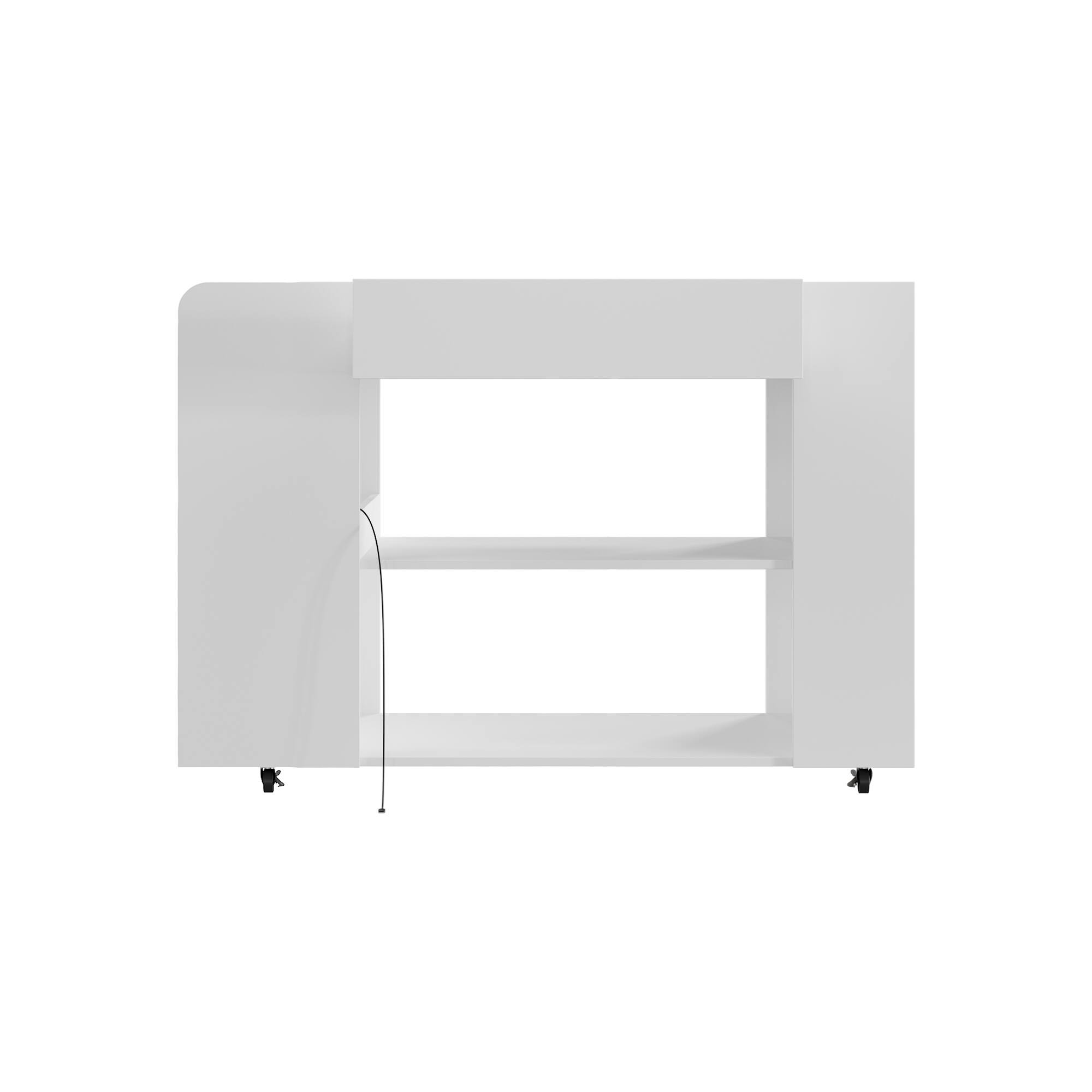 Back. Famapy - Famapy Mobile Kitchen Island Cart: Flexible Storage for Modern Spaces - White.