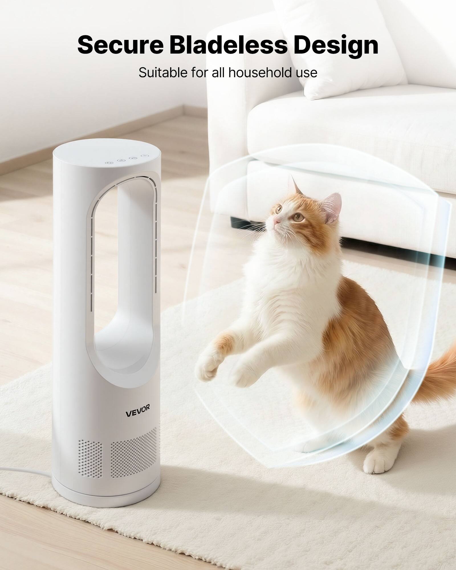 Secure Bladeless Design  
Suitable for all household use  
VEVOR