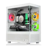Thermaltake - LCGS Vista R66 Gaming Desktop AMD Ryzen 5 5600, 16GB RGB Memory, AMD Radeon RX 6600, 1TB NVMe M.2, Wifi - White - Front_Zoom