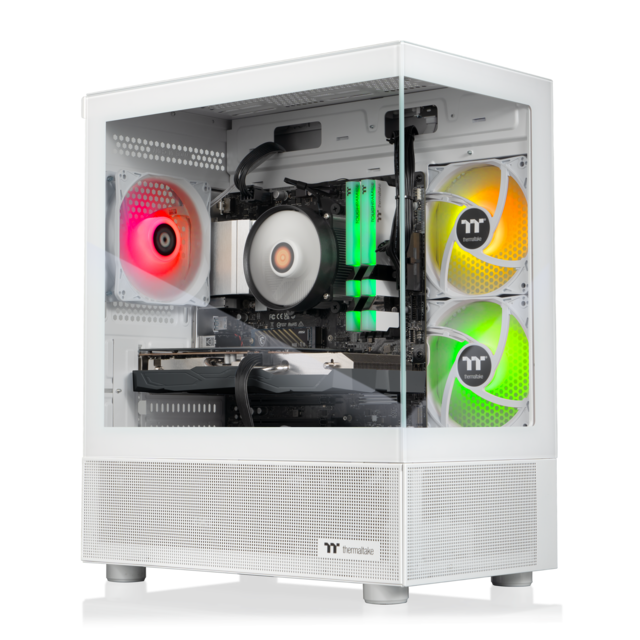 Thermaltake - LCGS Vista R66 Gaming Desktop AMD Ryzen 5 5600 2022, 16GB RGB Memory, AMD Radeon RX 6600, 1TB NVMe M.2, Wifi - White