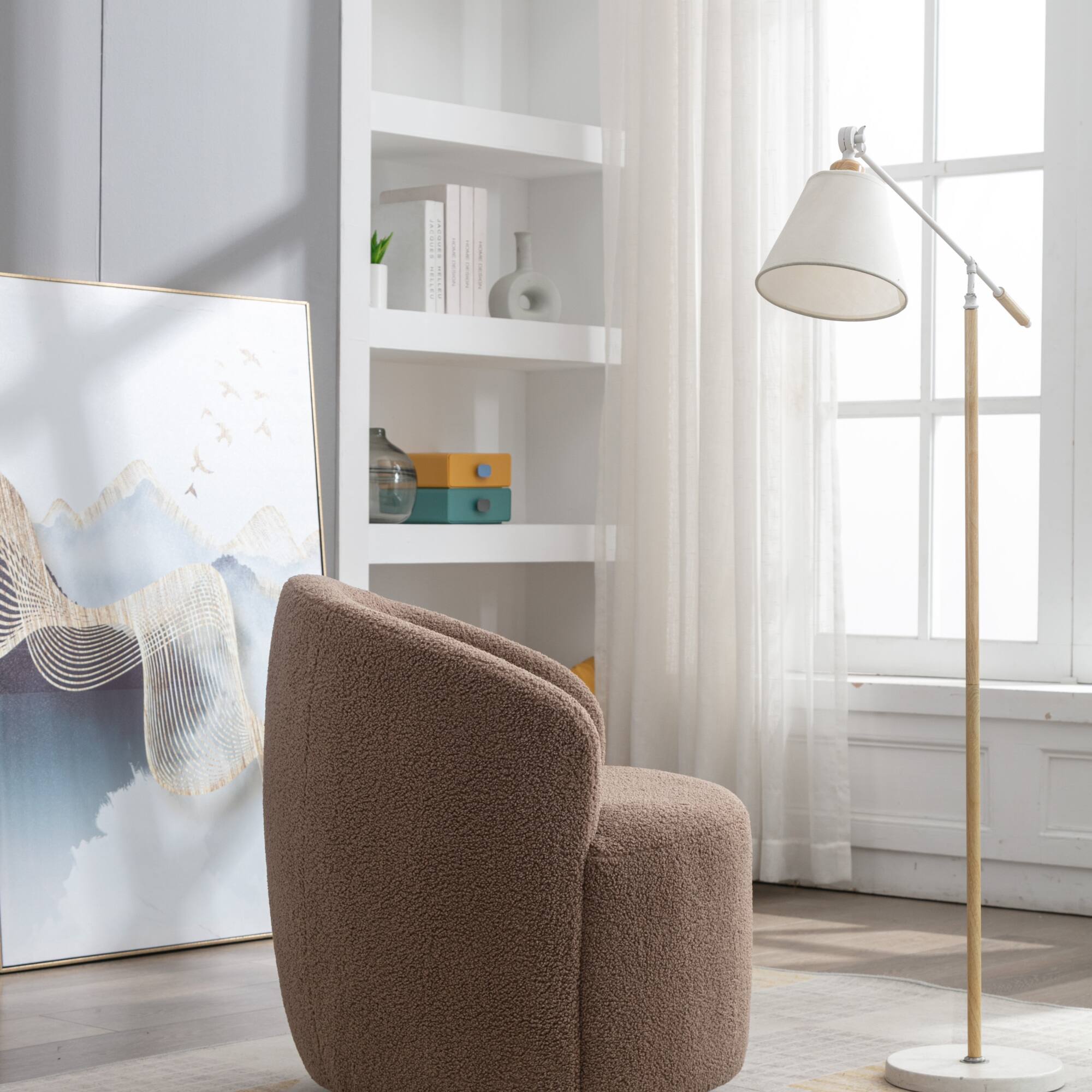 Alt View 5. GOODSILO - Plush Swivel Accent Armchair with Ergonomic Design and 360-Degree Rotation for Modern Interiors - Coffee.