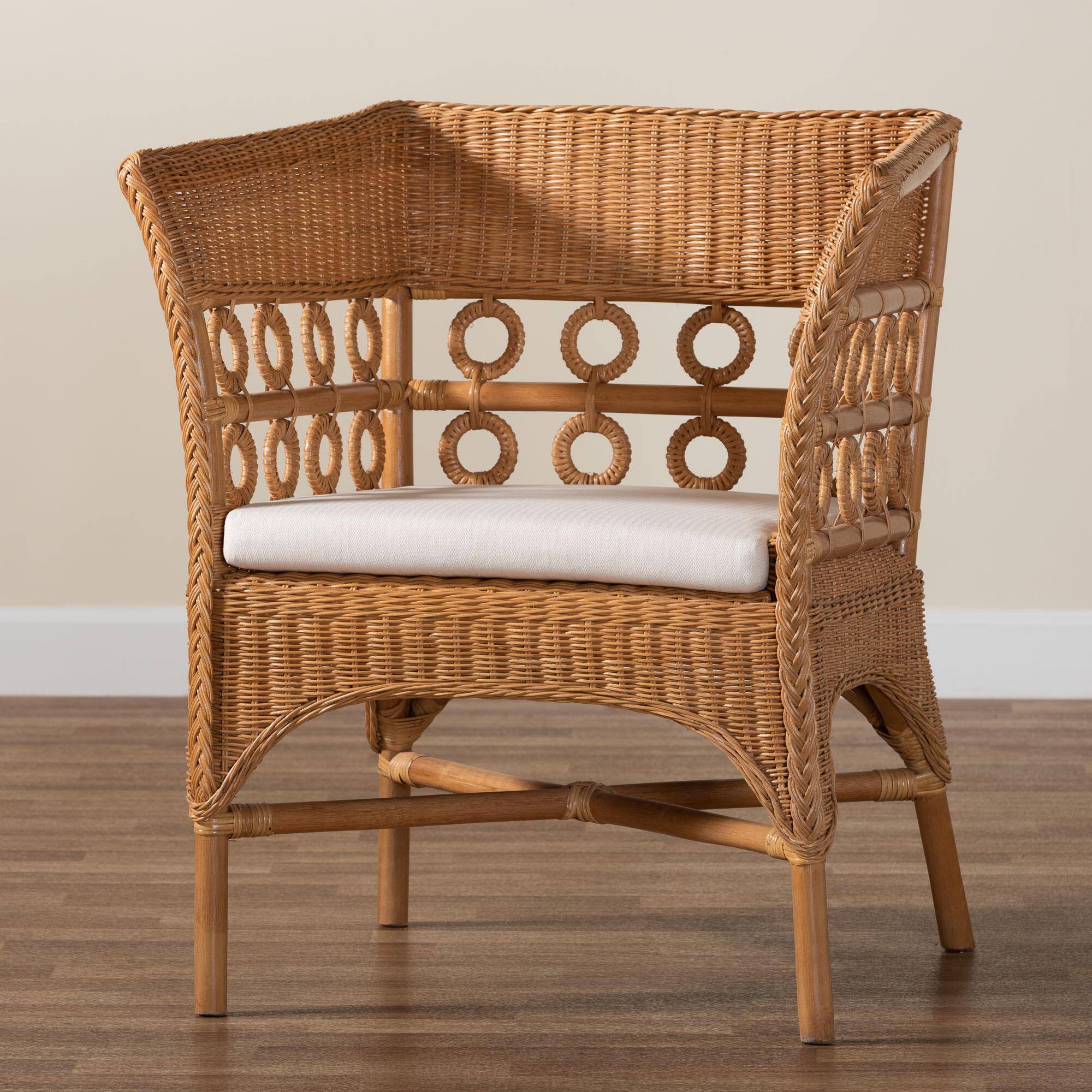 Alt View 5. bali & pari - Oxford Bohemian Rattan Arm Chair - Light Honey.