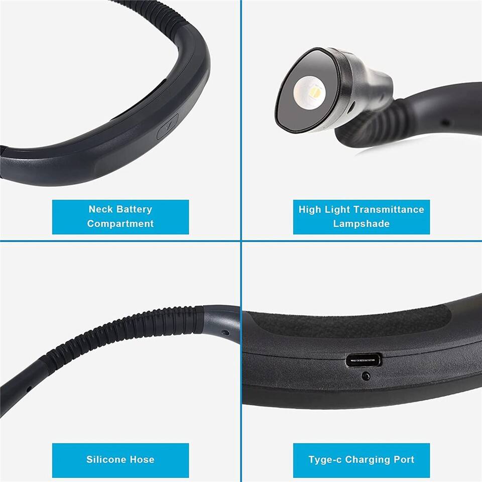 - Neck Battery Compartment
- High Light Transmittance Lampshade
- Silicone Hose
- Tyge-c Charging Port