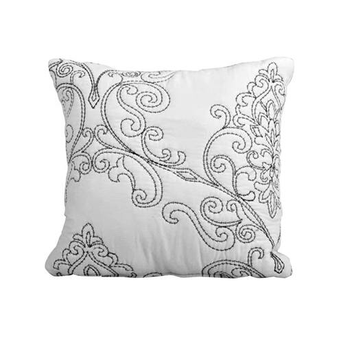 Alt View 1. Hivvago - King size White Damask Embroidered 4 Piece Oversized Bedspread Set - White.