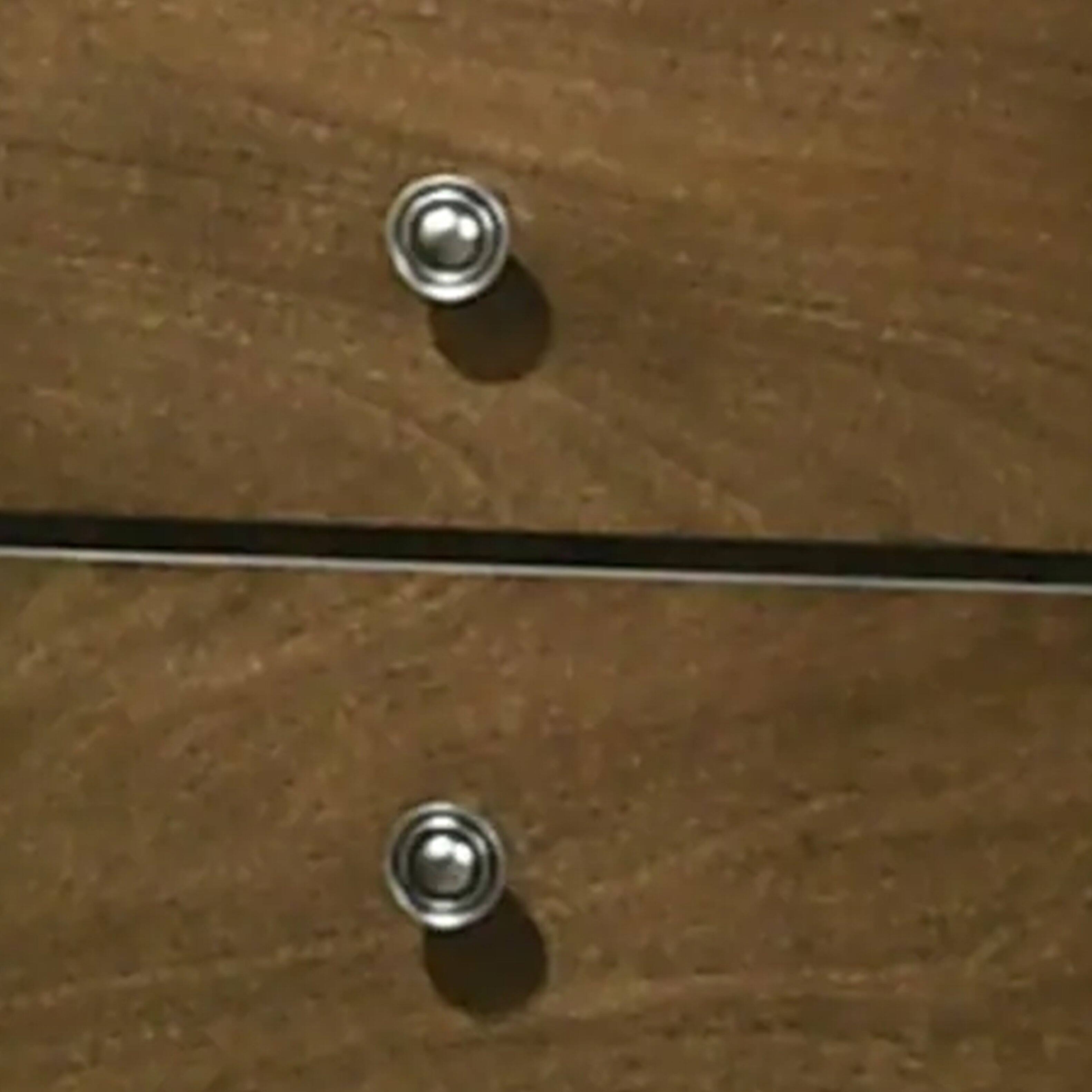 Alt View 2. Manhattan Lane - Rouk 24 Inch 2 Drawer Nightstand, Transitional - Walnut Brown, Bronze.