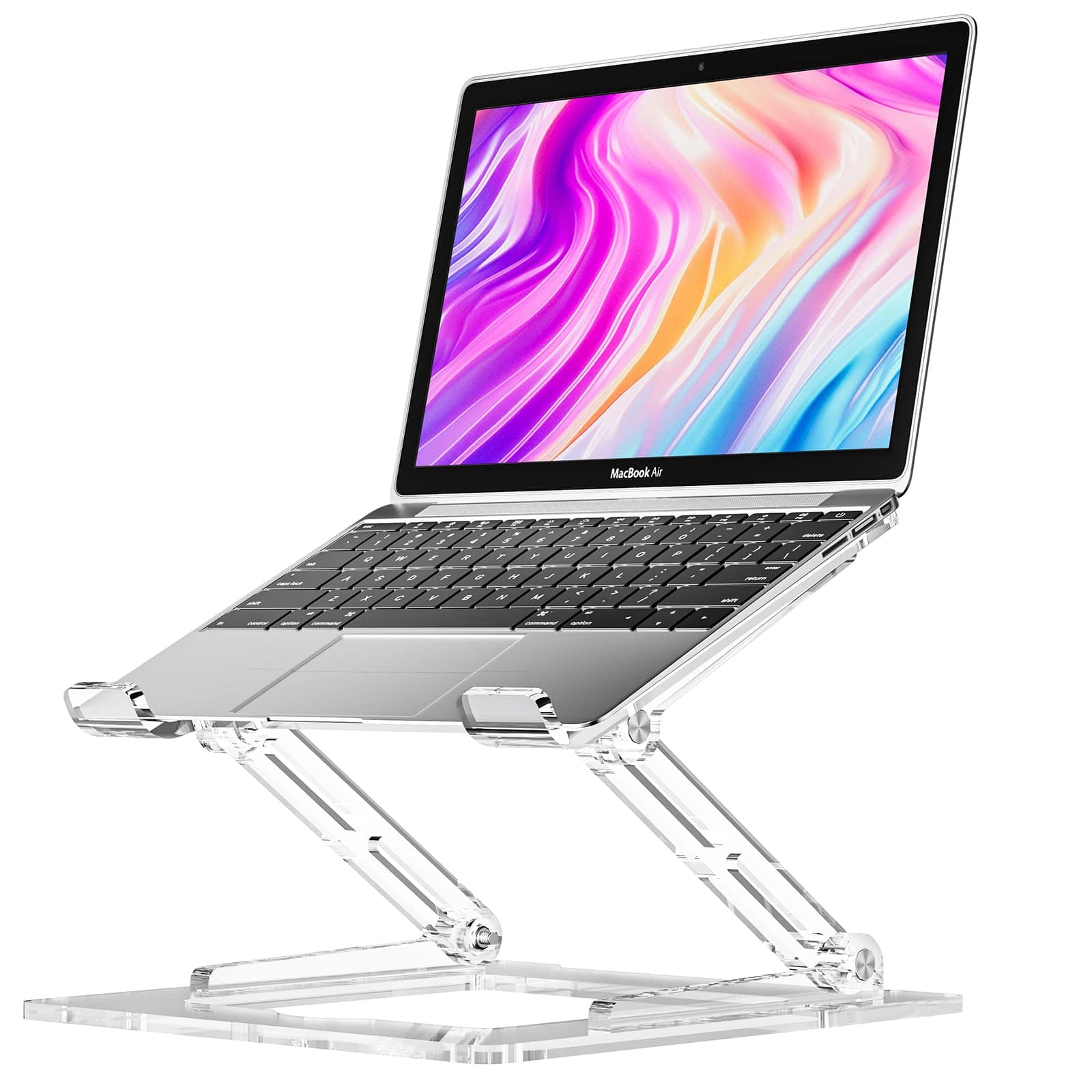HongFei - Laptop Stand for Desk, Portable Acrylic Laptop Riser, Ergonomic Adjustable Computer Stand Holder for Notebook MacBook - A-White