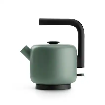 Alt View 4. Fellow - Clyde 1.5L Hot Water Electric Tea & Coffee Kettle w/ Fast Boil, Drip-Free Spout, Stainless Steel Boiler, & Auto Shut-Off - Smoke Green.