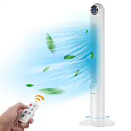 Costway - 42'' Tower Fan Smart Display Panel 12H Timer 80 Degree Oscillating Fan with Remote - White