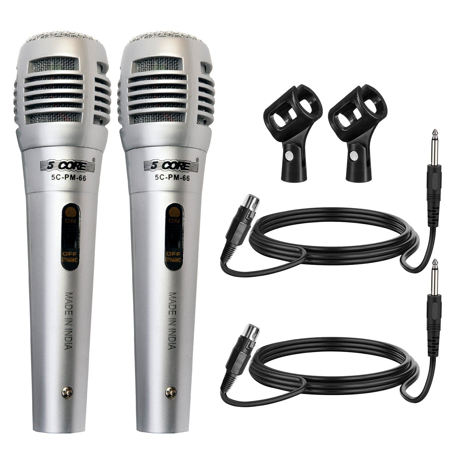5 CORE - XLR Microphone Dynamic Mic Karaoke Singing Studio Mics Handheld  -PM-66K