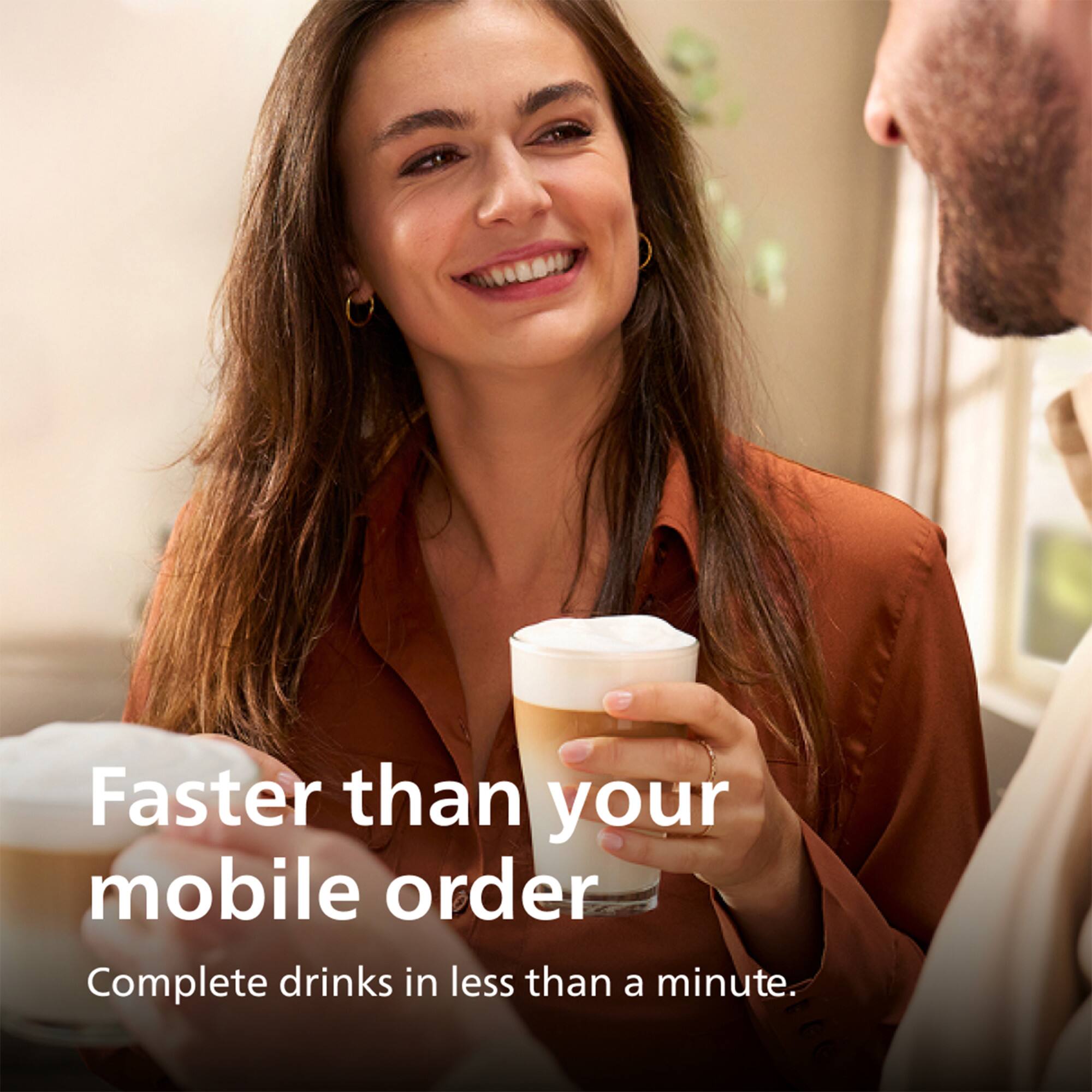 Faster than your mobile order  
Complete drinks in less than a minute.