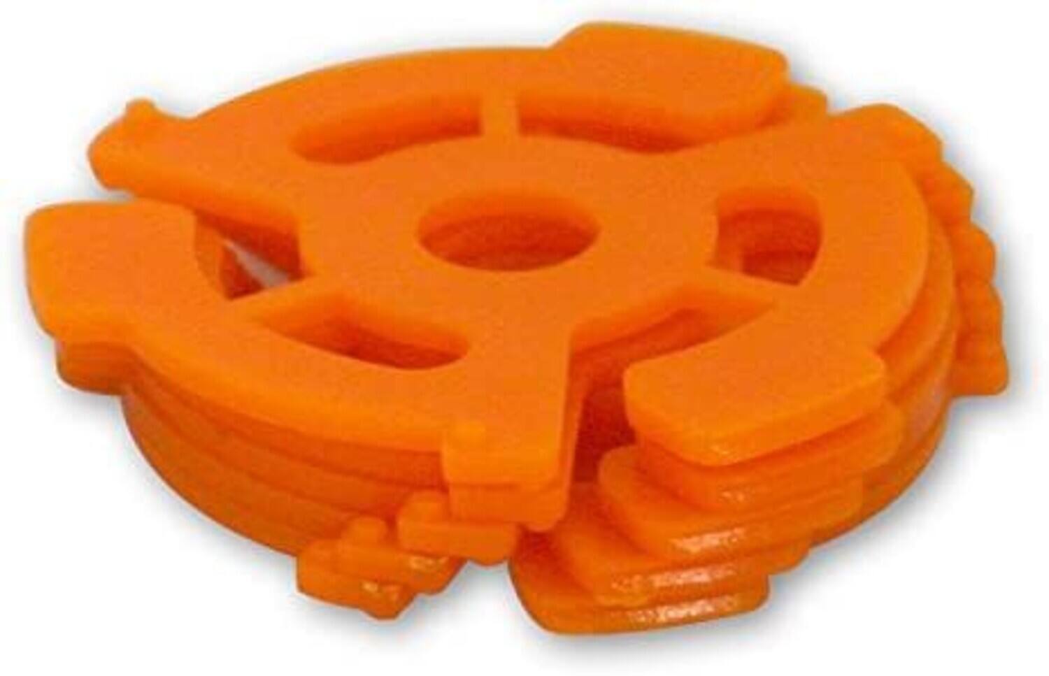 Alt View 2. PopMarket - Vinyl Styl® VS-A-017 7 inch 45 RPM Vinyl Record Adapter - Snap In - 10 Pk (Orange/White)   - VINYL ACCESSORIES - Multicolor.