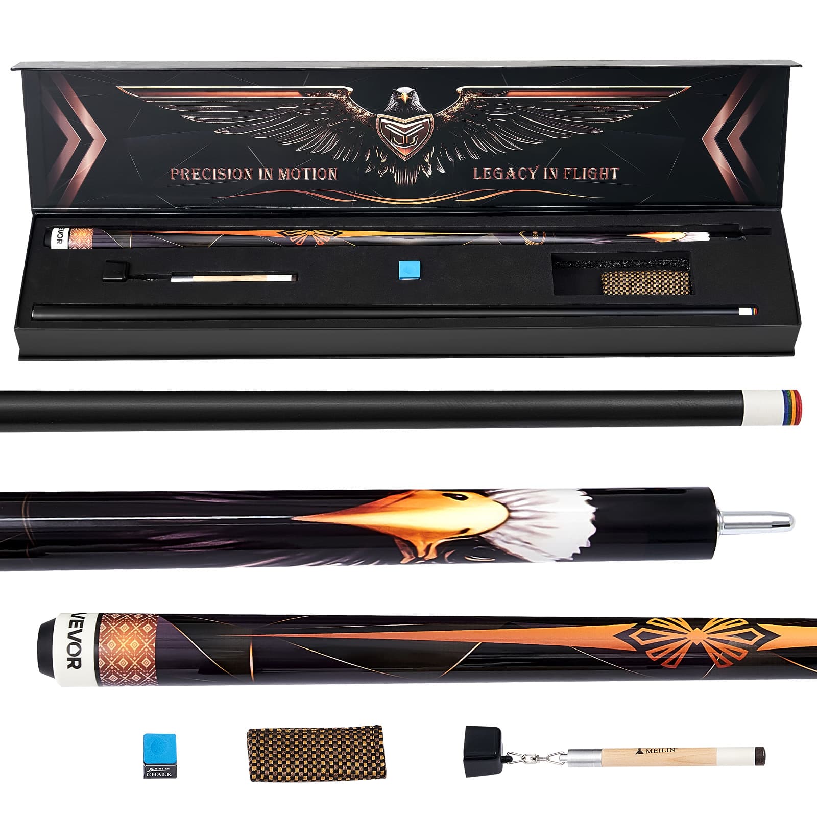 VEVOR - 58-inch Canadian Maple Wood Pool Cue, Single Piece Billiard Stick with Multi-Layer Tip & ABS Connection Ring - Black and yellow price history on PriceWatchPro