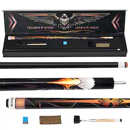 VEVOR - 58-inch Canadian Maple Wood Pool Cue, Single Piece Billiard Stick with Multi-Layer Tip & ABS Connection Ring - Black and yellow