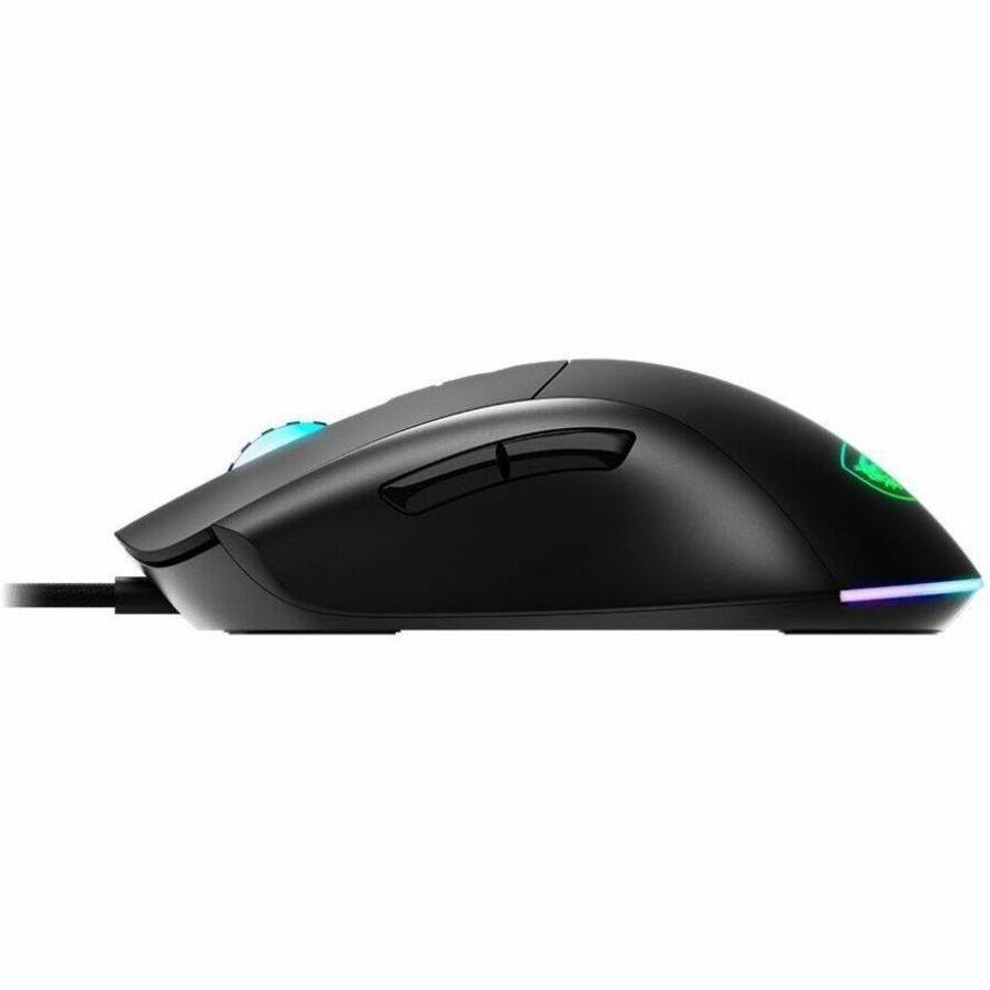 Alt View 2. MSI - MSI FORGE GM320 Gaming Mouse - Optical - Cable - Black - USB 2.0 - 12800 dpi - 7 Button(s) - Left-handed - 1 - Black.
