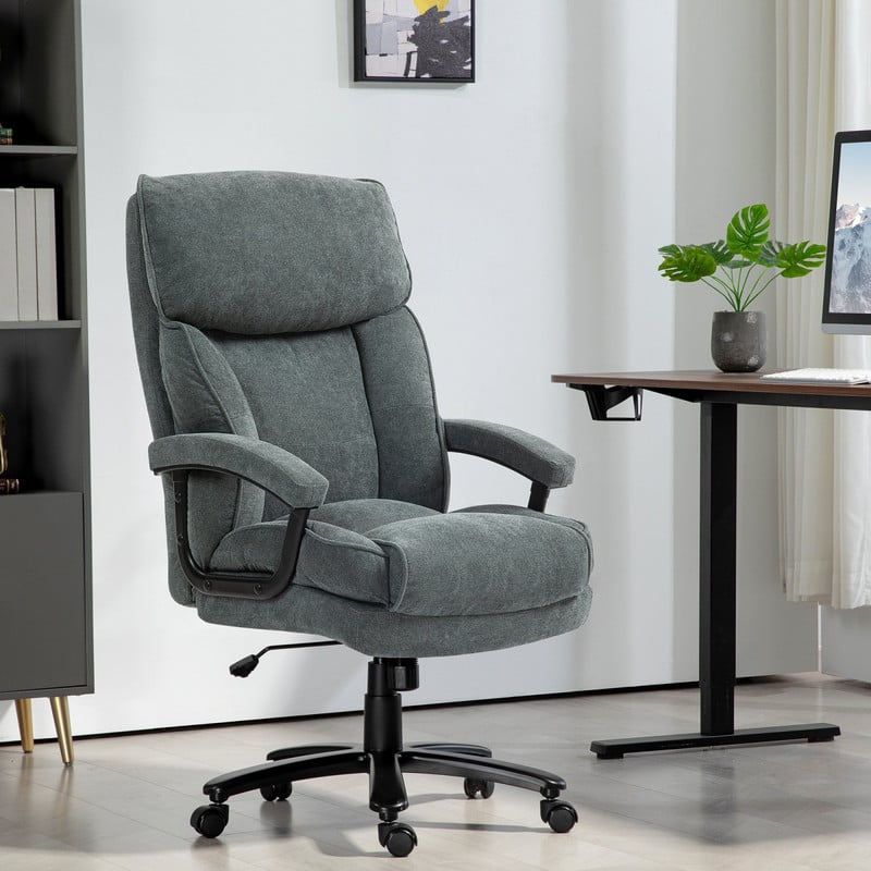 HTUTWOO - Big and Tall Office Chair - 450LBS Heavy Duty, High Back Swivel Desk Chair,Executive Chair for Home Office, Office - Gray