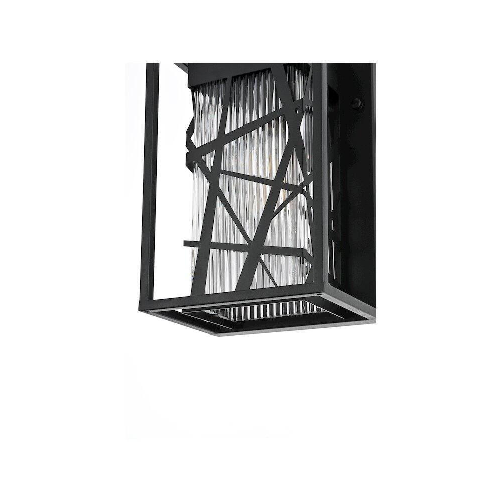 Alt View 2. Elegant Lighting - Eyre 7 inch Outdoor Pendant in Black - Black.