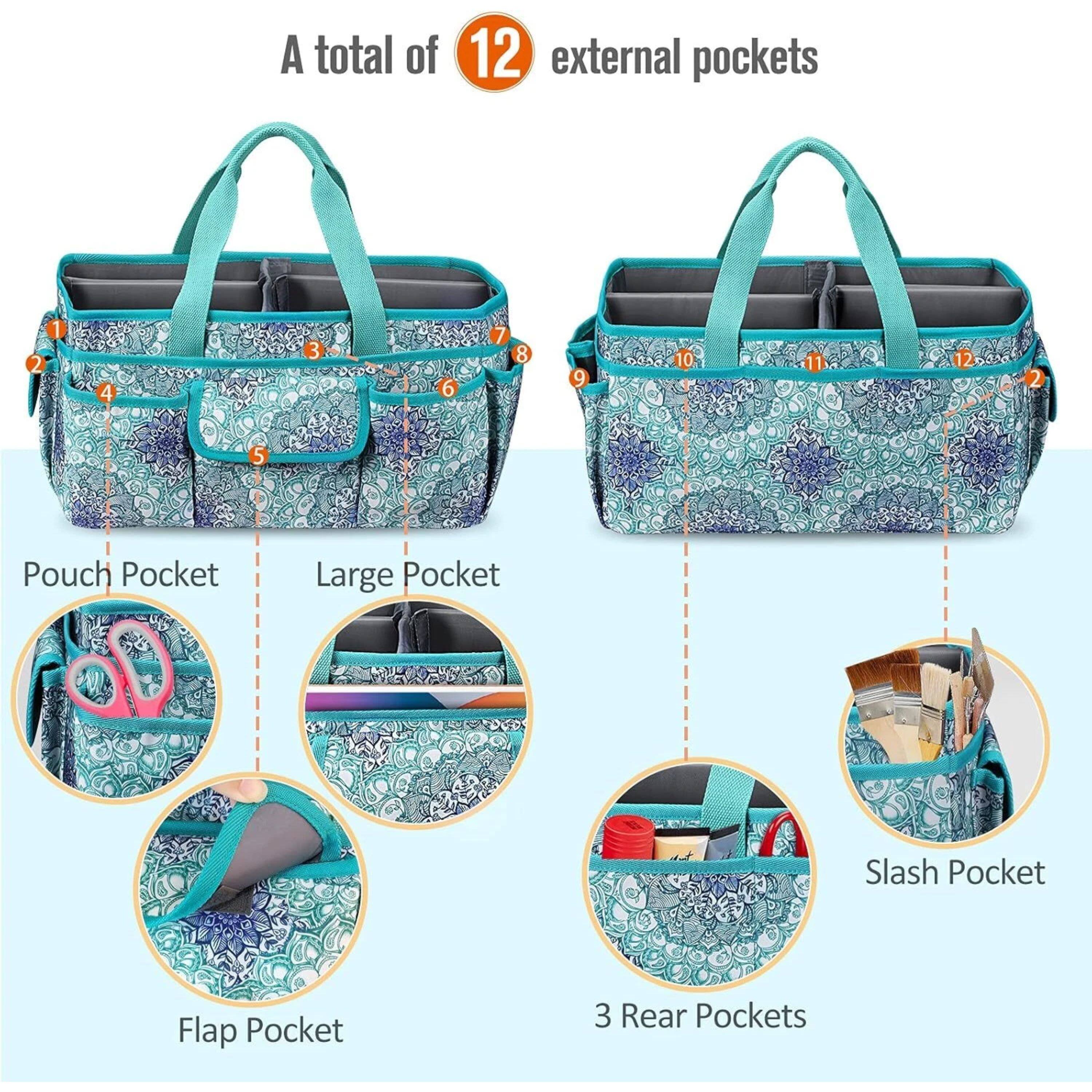 A total of 12 external pockets: 2 Pouch Pocket, 1 Large Pocket, 4 Flap Pocket, 3 Slash Pocket, 6 7 8 9 10 11 12 2 E 5, 3 Rear Pockets