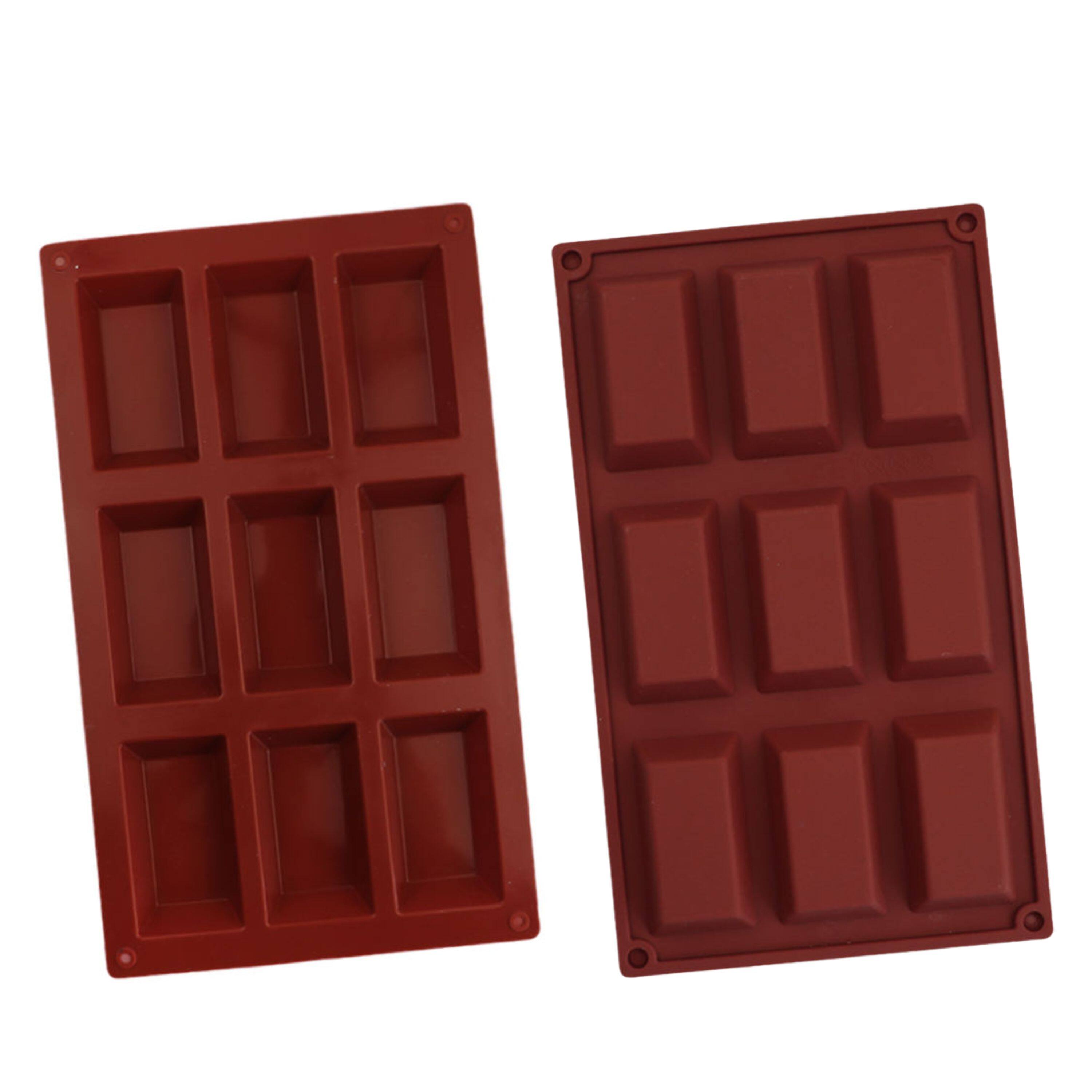 Back. Kitcheniva - Silicone Chocolate Bar Mold (6.7 x 10.6 Inch) - Makes 9 Small Chocolate Bars.
