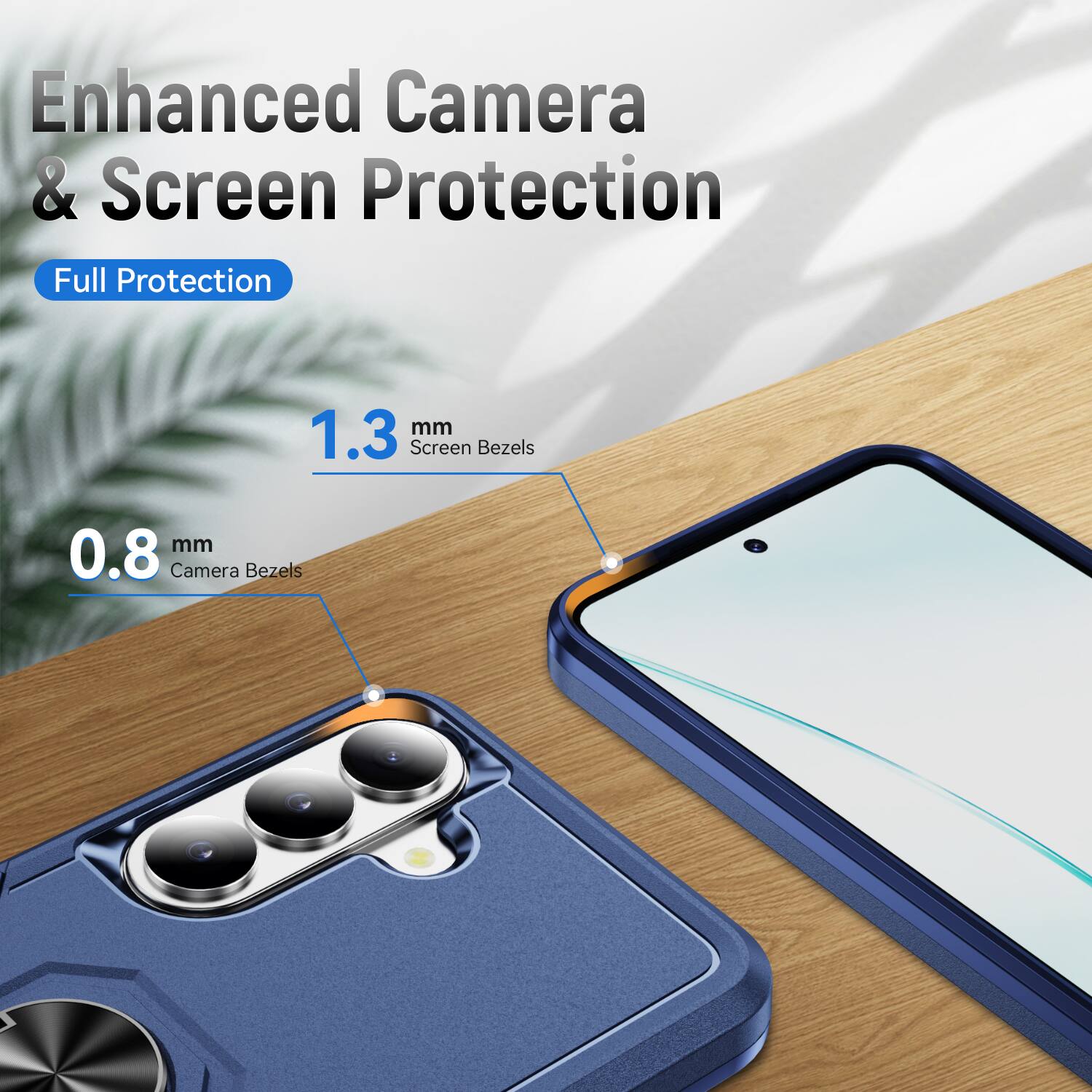 Enhanced Camera & Screen Protection  
Full Protection  
1.3 mm Screen Bezels  
0.8 mm Camera Bezels