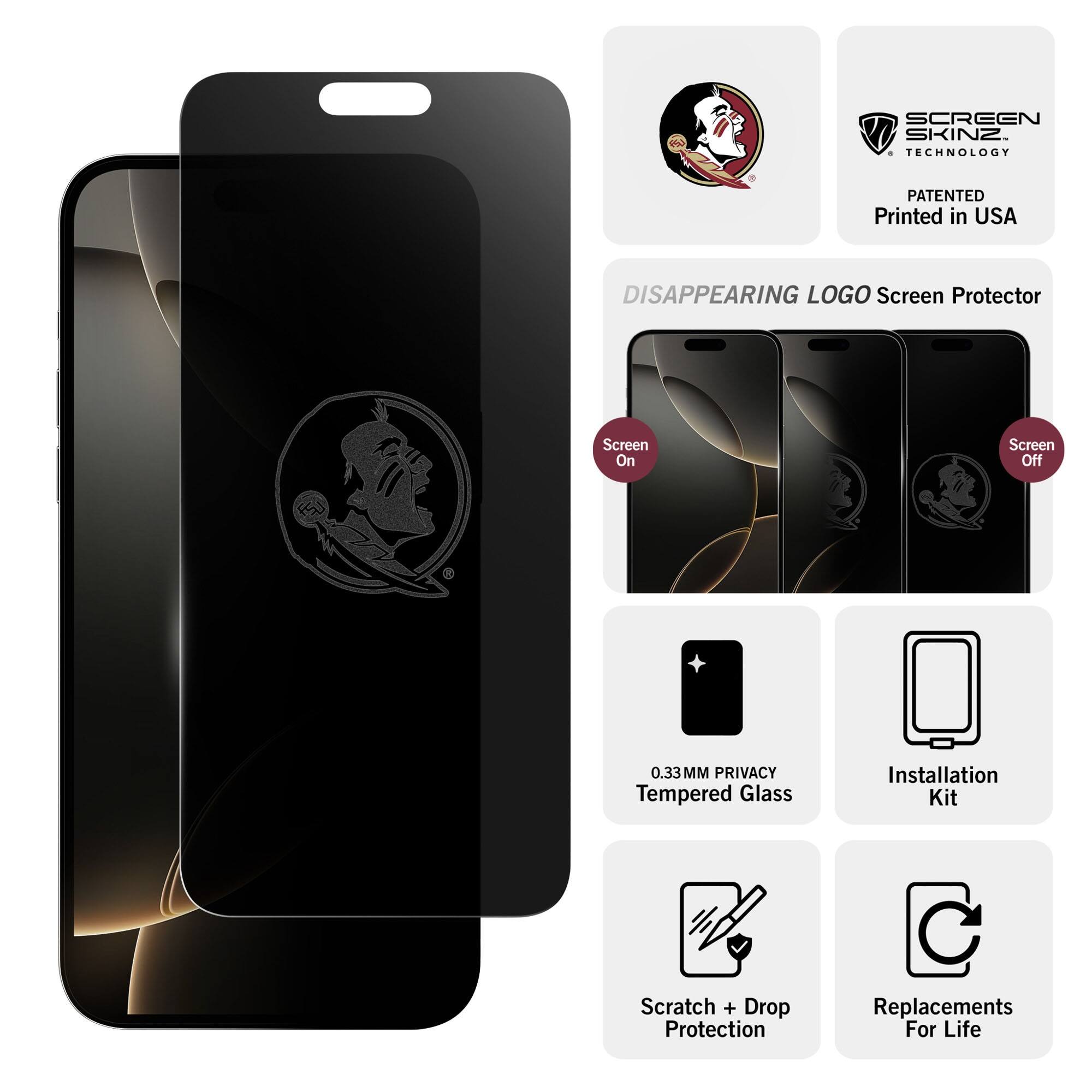 Screen Skinz Florida State Seminoles iPhone Privacy Screen Protector 14 ...