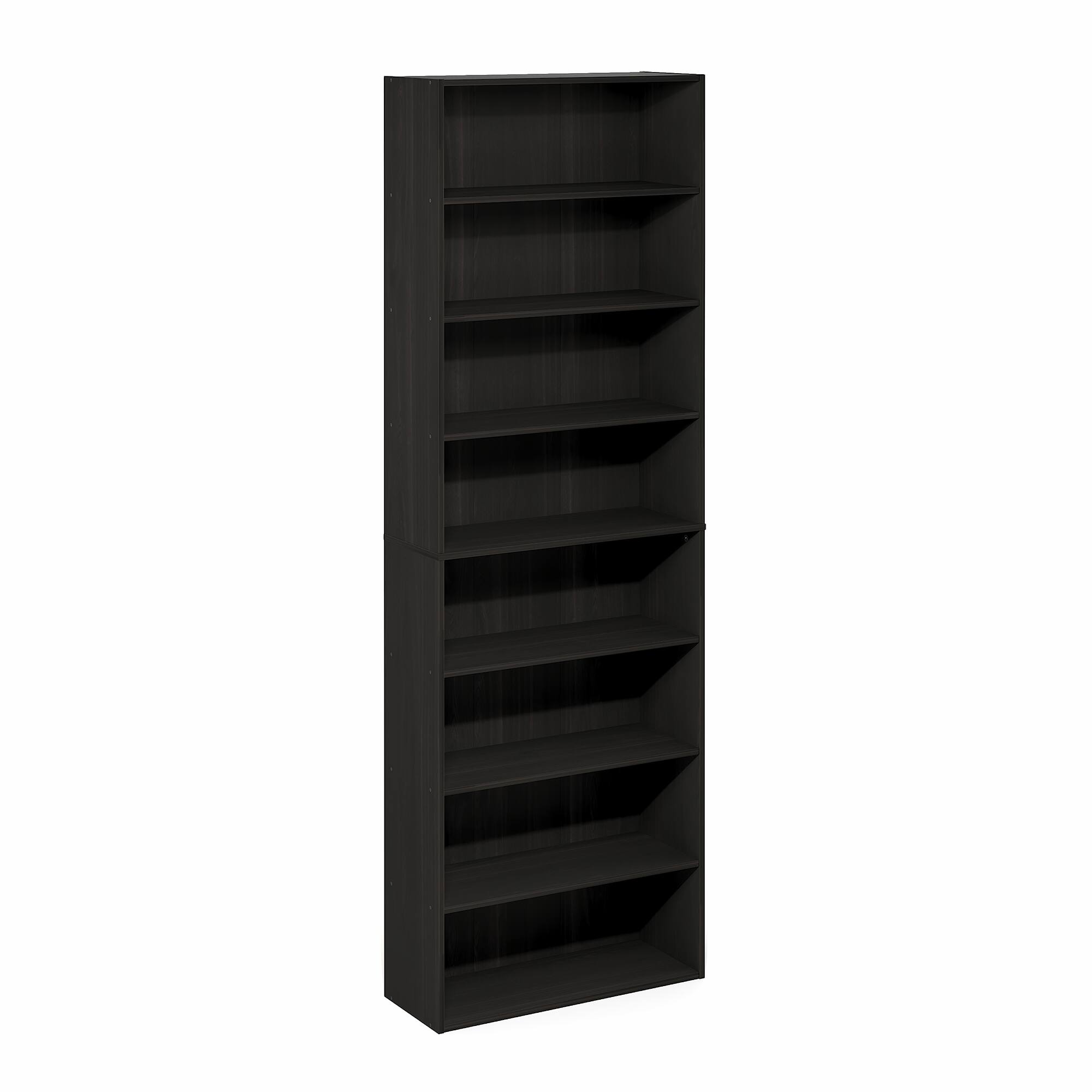 Alt View 4. Furinno - Basic 8-Tier Open Shelf Bookcase, Bookshelf, Storage Organizer, 12 x 24 x 71 - Espresso.