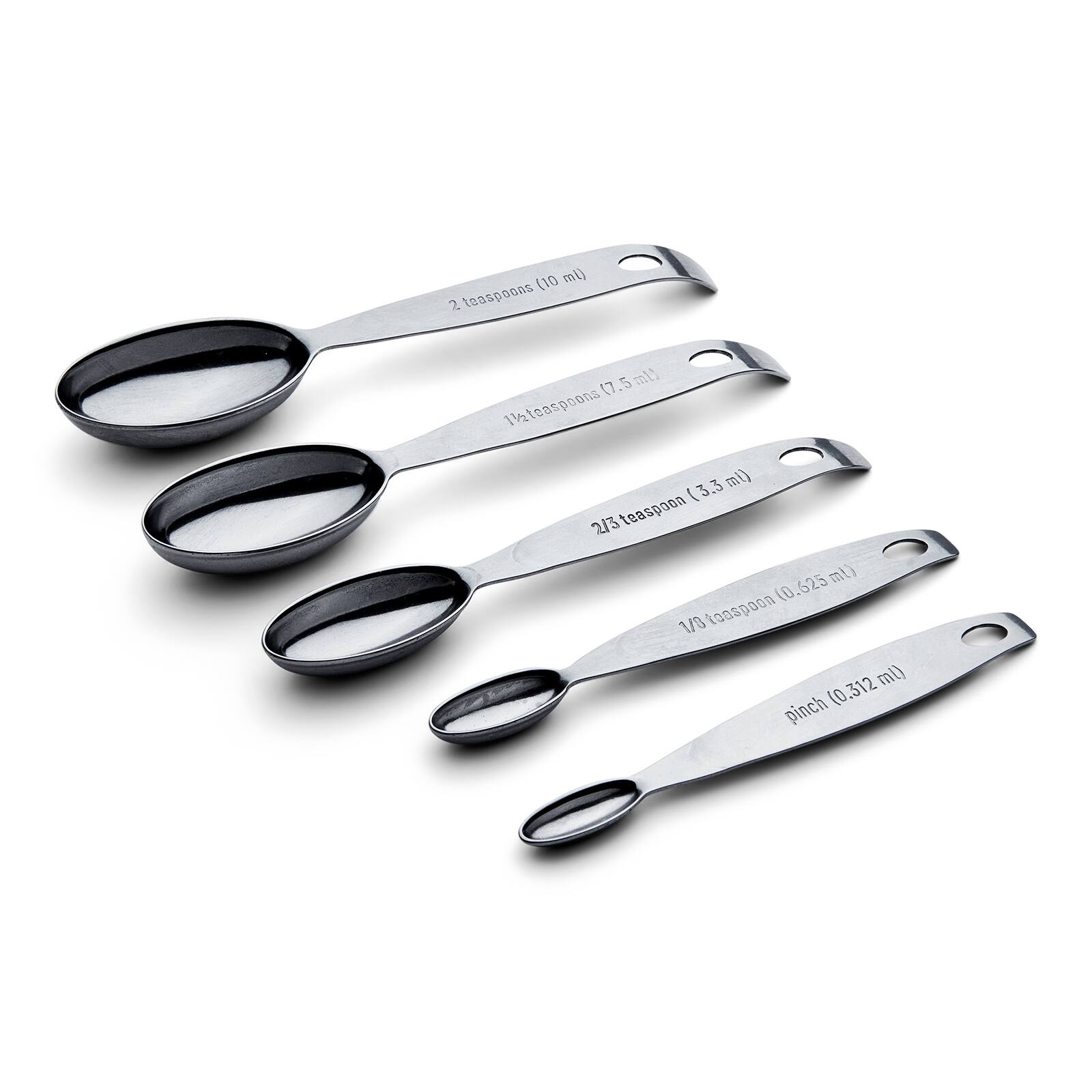 (10 mL) 2 teaspoons (7.5 mL) 1 1/2 teaspoon (3.3 ml) 1/3 teaspoon (0.625 ml) pinch (0.312 ml)