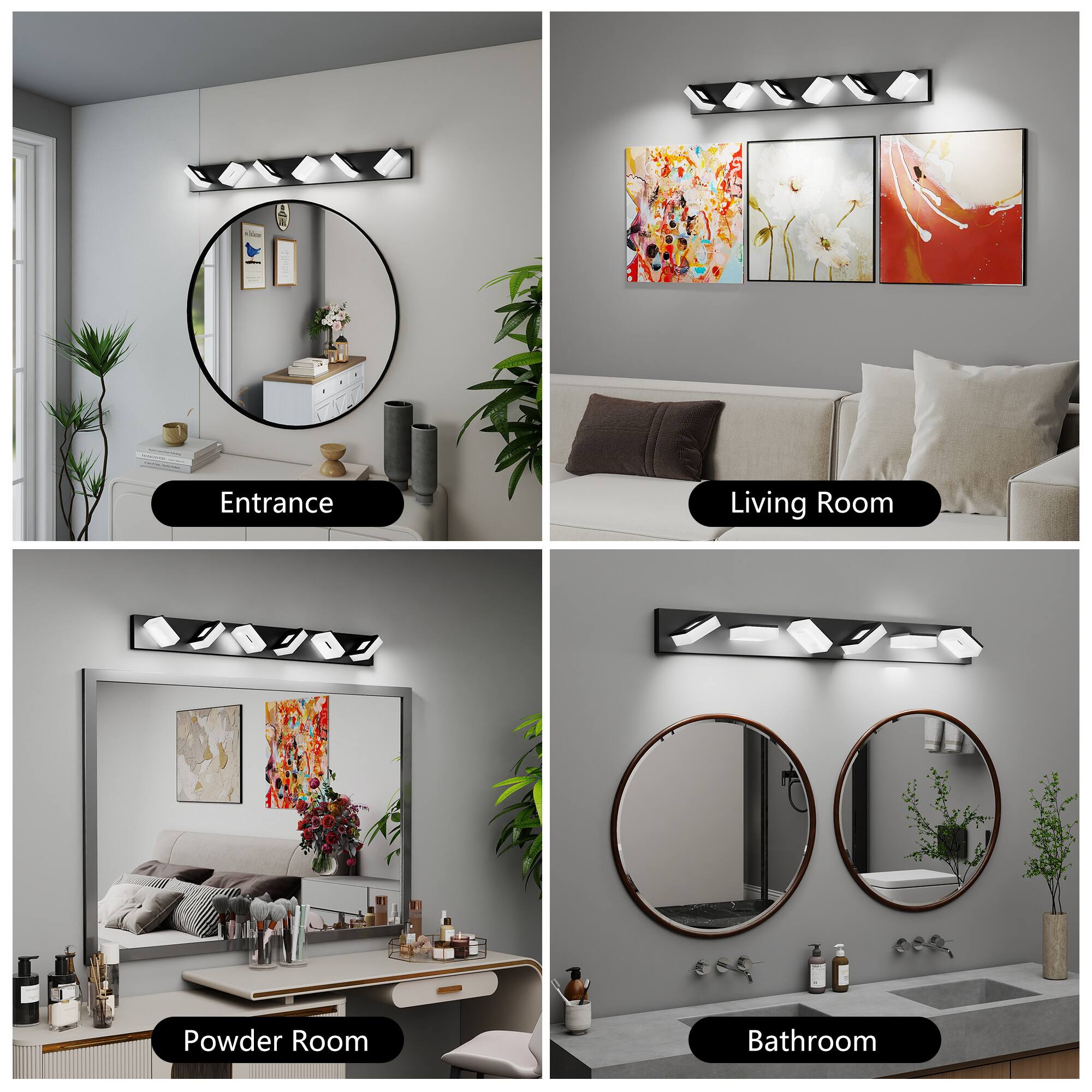 - Entrance
- Living Room
- Powder Room
- Bathroom