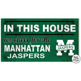 Jardine - Manhattan Jaspers 11'' x 20'' Indoor/Outdoor In This House Sign - Green