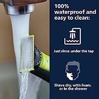 100% waterproof and easy to clean:  
Just rinse under the tap  
Shave dry, with foam, or in the shower