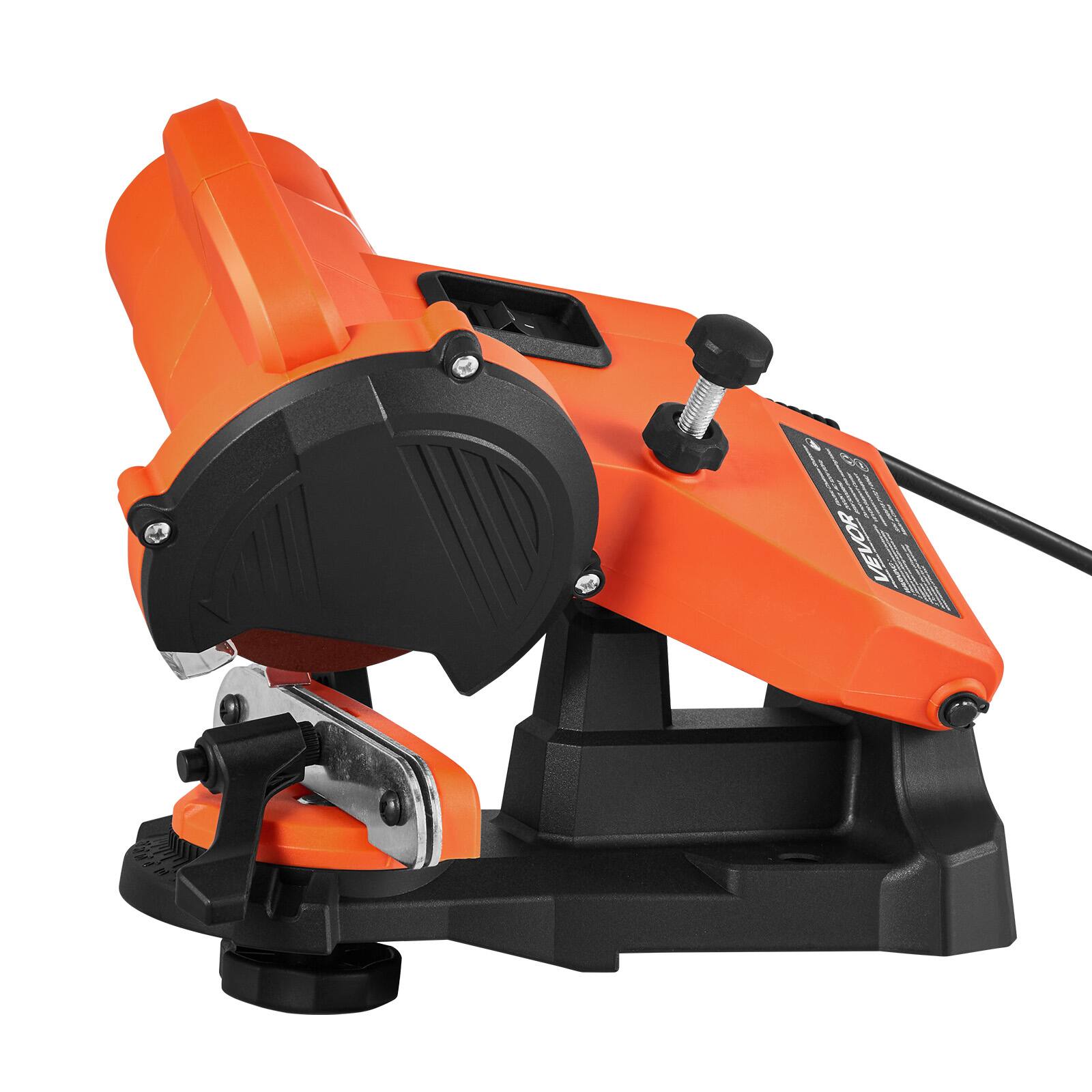 Alt View 5. VEVOR - Electric Chainsaw Sharpener, 85W Bench Saw Chain Sharpener 5000RPM, Professional Chainsaw Sharpening Tool - Orange + Black.