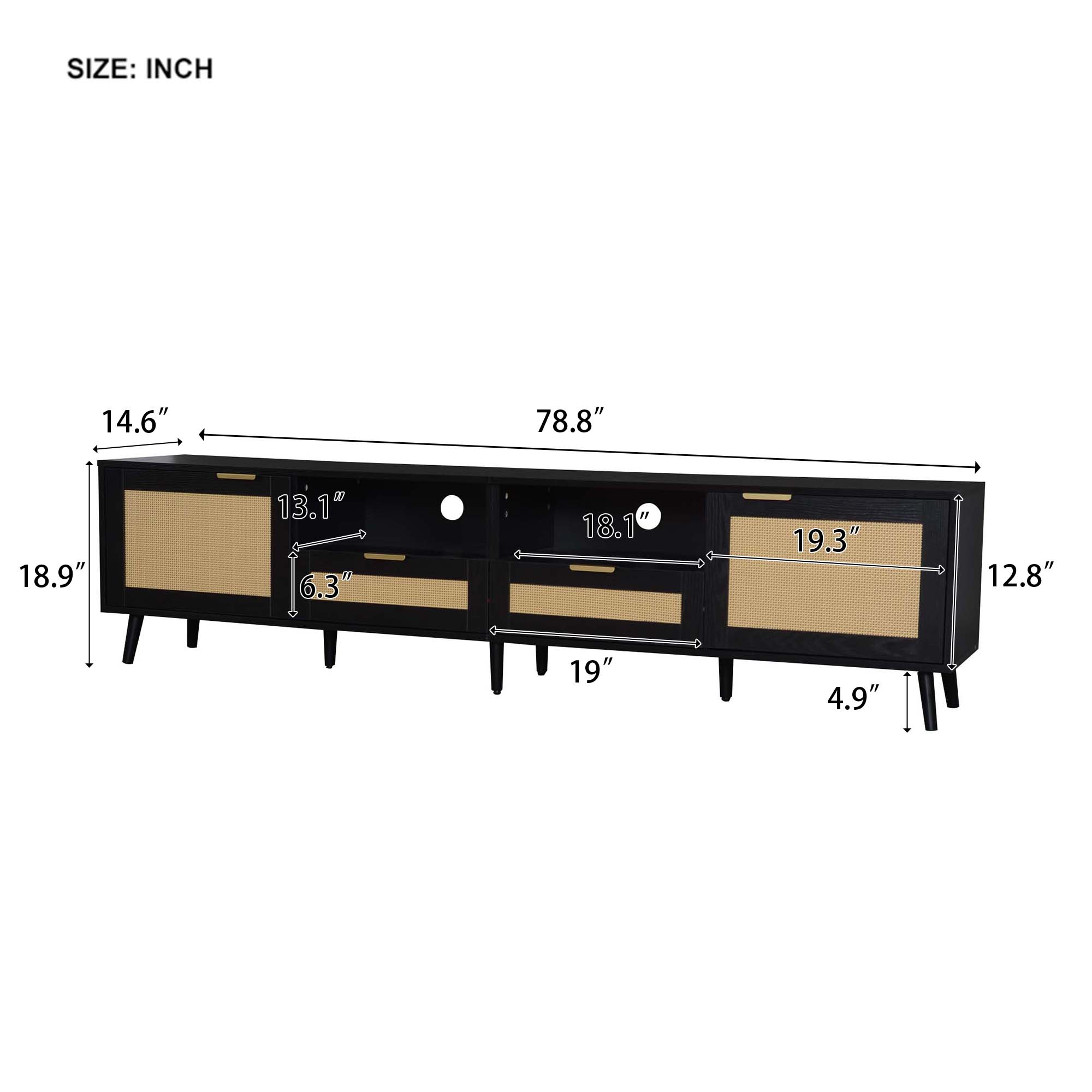 SIZE: INCH  
14.6" 78.8" 18.9" 13.1" 6.3" 18.1" 19.3" 12.8" 19" 4.9"