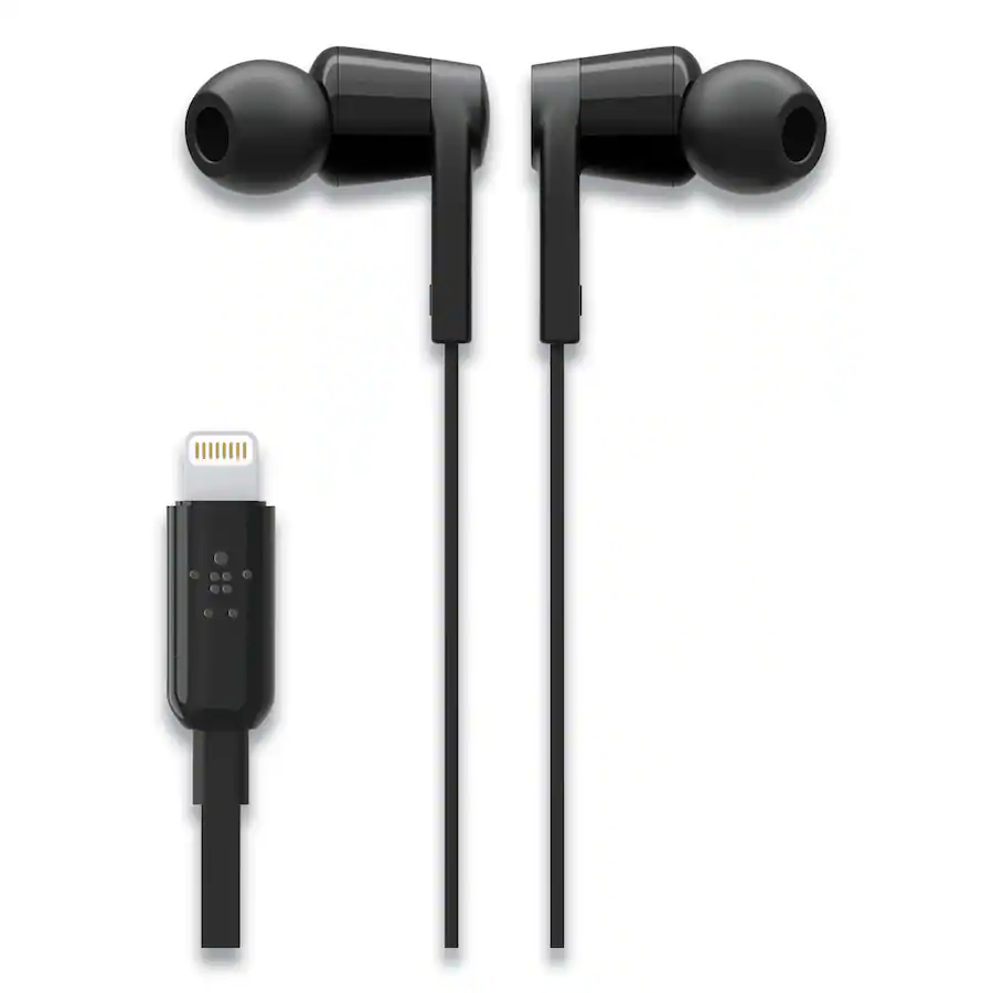 Belkin G3H0001BTBLK 44 in. Cord SOUNDFORM Headphones with Lightning ...