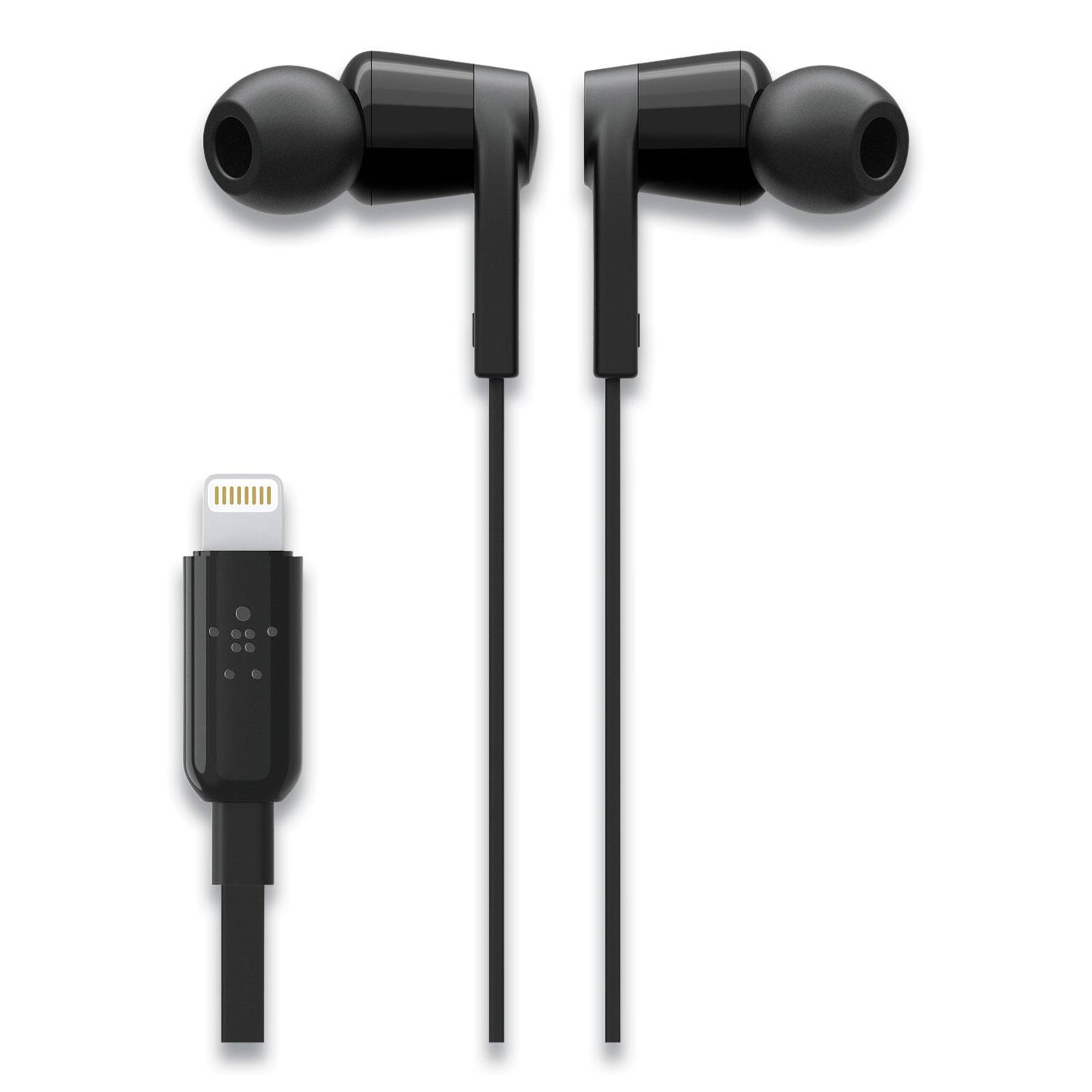 Alt View 2. Belkin - G3H0001BTBLK 44 in. Cord SOUNDFORM Headphones with Lightning Connector - Black - Black.