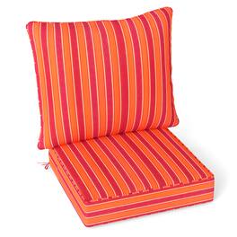 Gymax - Deep Seat Chair Cushion Pads Set Indoor/Outdoor w/ Rope Belts - Orange
