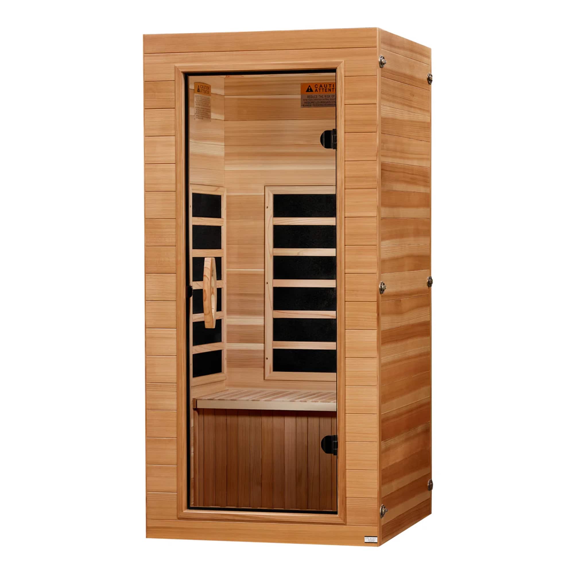 Dynamic Saunas - Elite 1 Person Compact Ultra Low EMF FAR Infrared Home Sauna - Natural