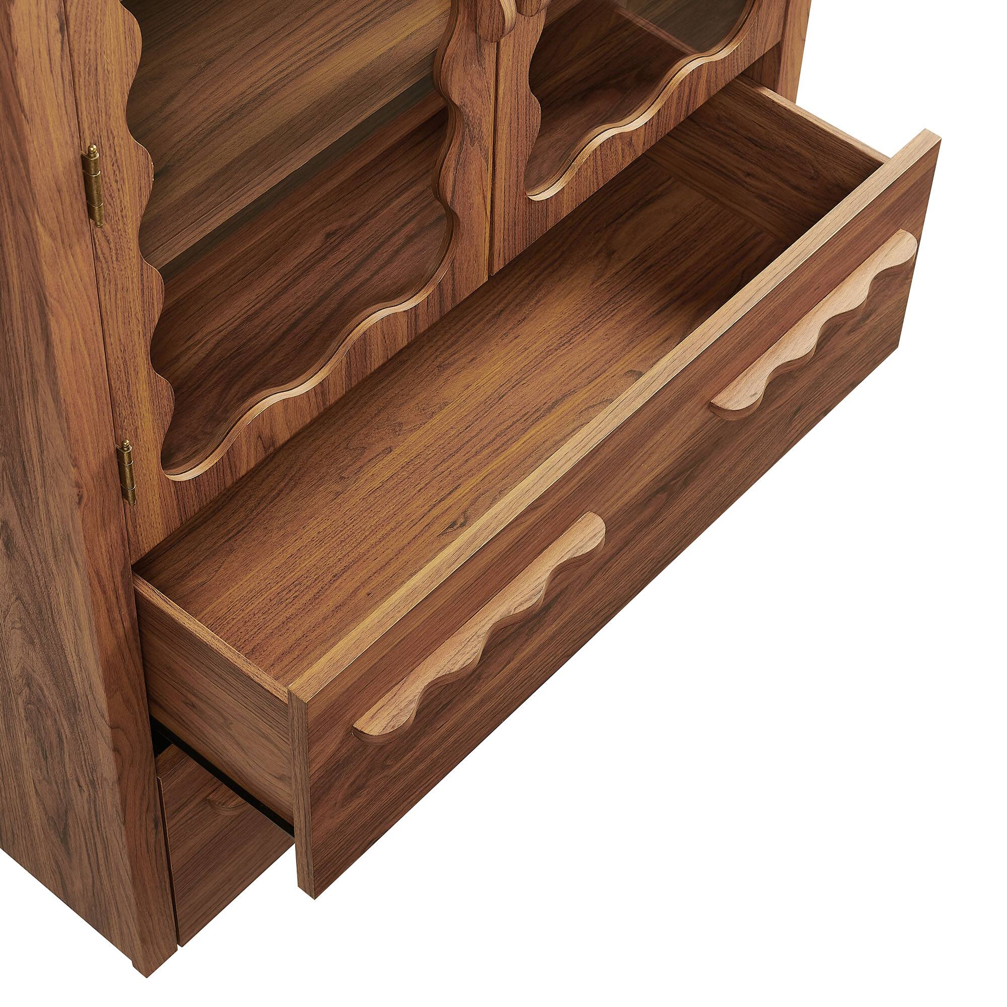 Alt View 8. Modway - Rory 76 Inch Arched Kitchen Pantry Cabinet by Modway - Walnut.