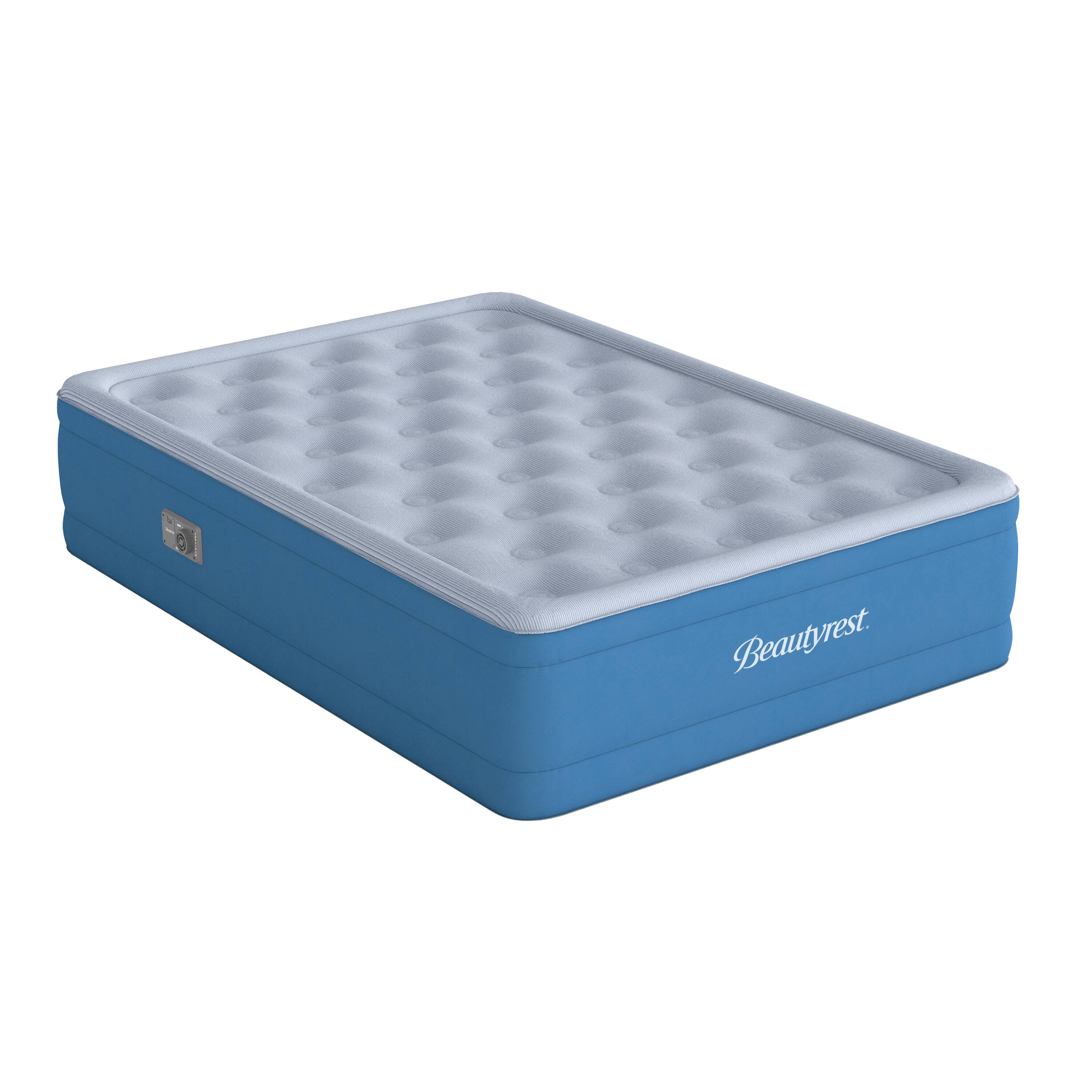 Alt View 3. Beautyrest - 20" Sensair Air Mattress, Built-in Pump, Cooling Top, 750 lb Capacity - Gray/Blue.