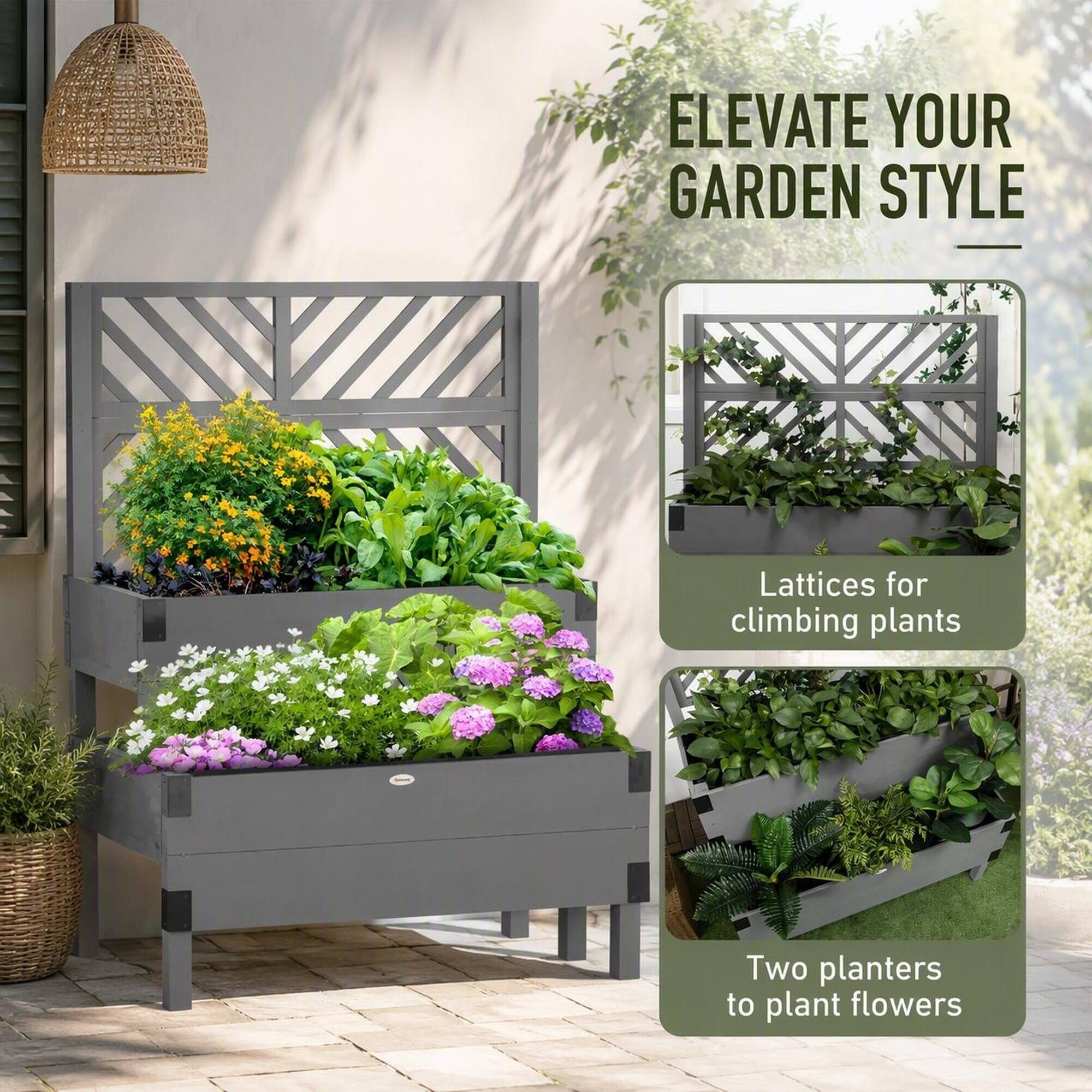 ELEVATE YOUR GARDEN STYLE

Lattices for climbing plants

Two planters to plant flowers