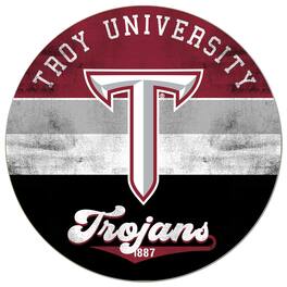 Jardine - Troy University Trojans 20'' x 20'' Retro Logo Circle Sign - Maroon