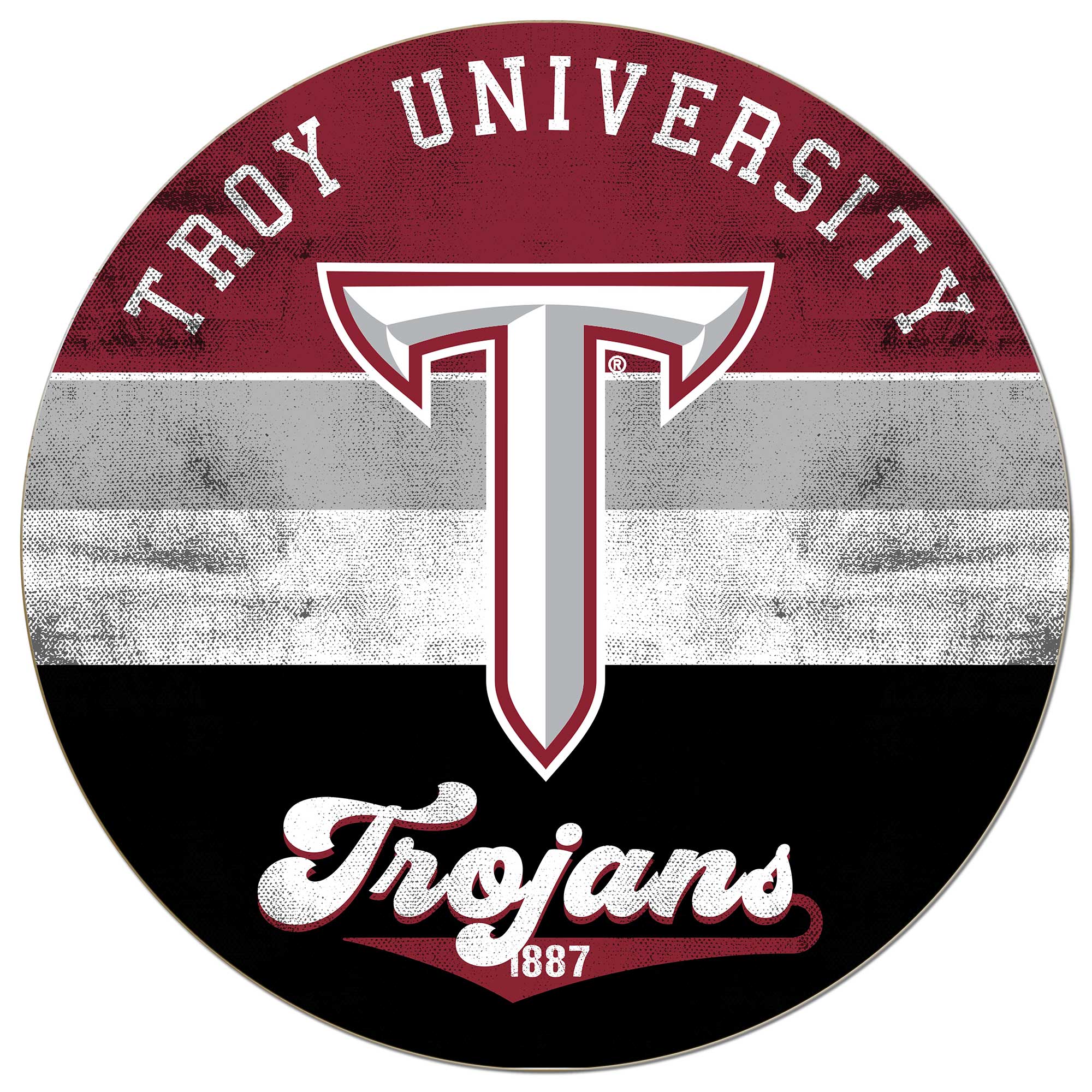 Troy University Trojans 20'' x 20'' Retro Logo Circle Sign