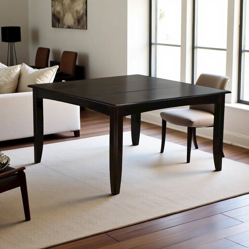 Back. FurniFact - Elegant Expandable Dining Table – Solid Wood Round Dining Table for 6 - Cappuccino.