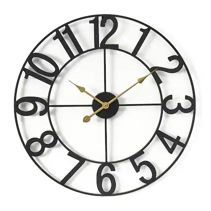Front. Sorbus - Sorbus Large Wall Clock for Living Room Decor - Numeral Wall Clock for Kitchen - 16 inch - Battery Operated Analog Clock - Black.