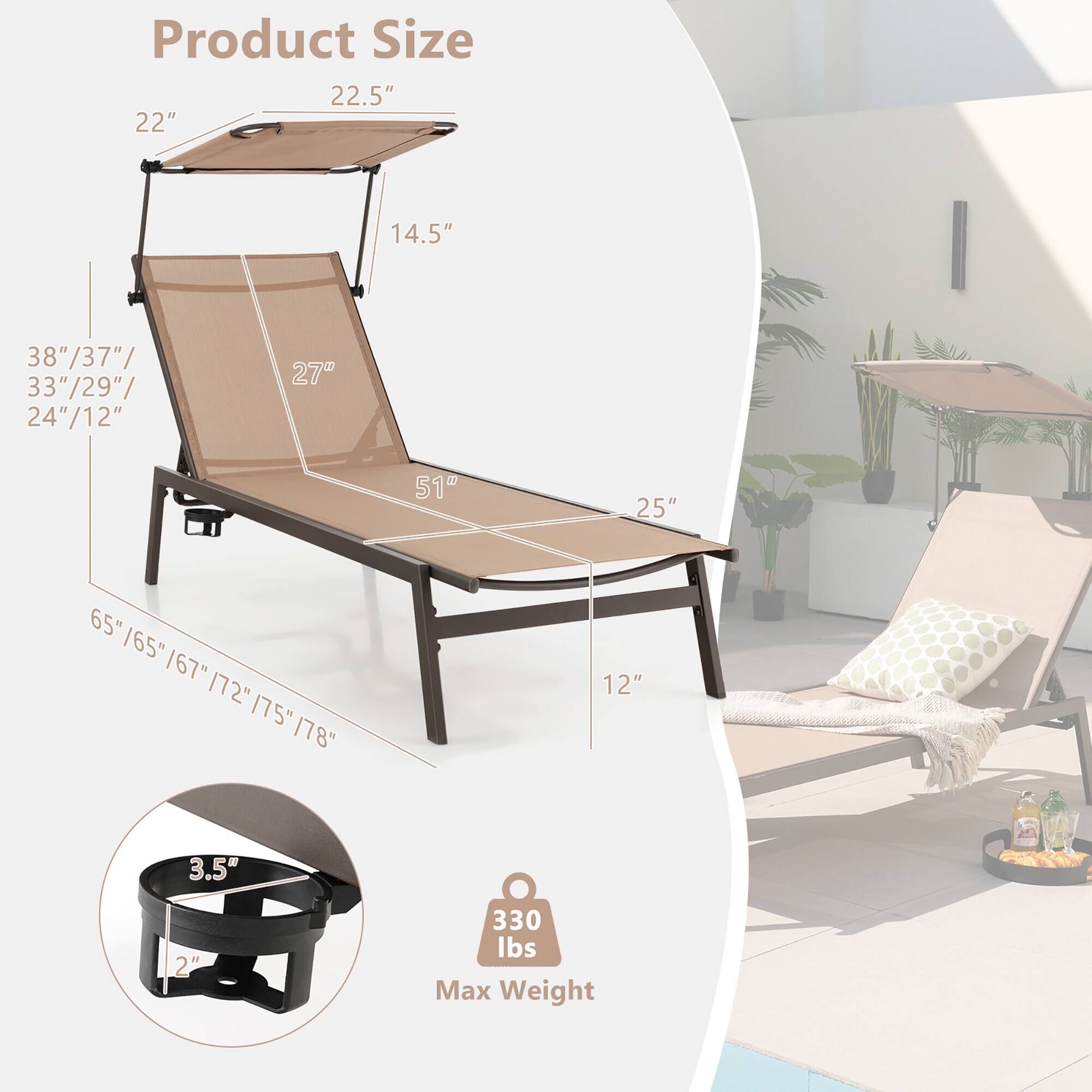 Product Size: 22.5", 22", 14.5", 38"/37"/33"/29"/24"/12", 27", 51", 25", 65"/65"/67"/72"/75"/78", 12", 3.5", 2", 330 lbs Max Weight