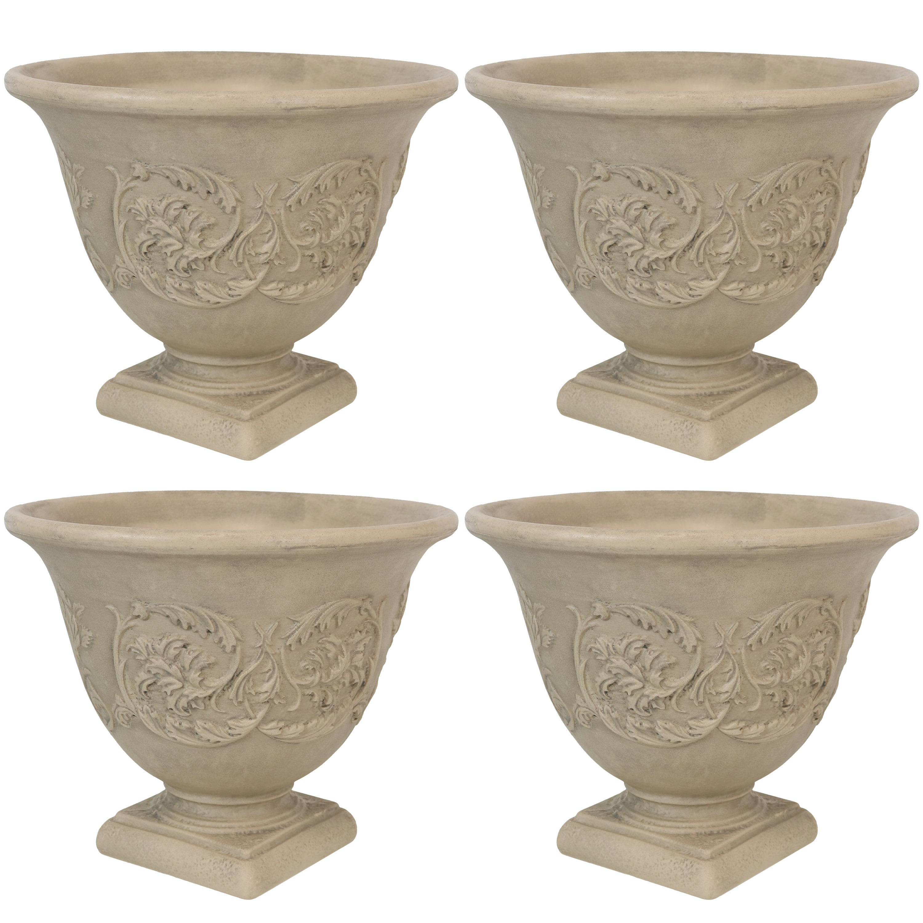 Sunnydaze - 13 in Darcy Dual-Wall Polyresin Planter - Set of 4 - Beige price history on PriceWatchPro